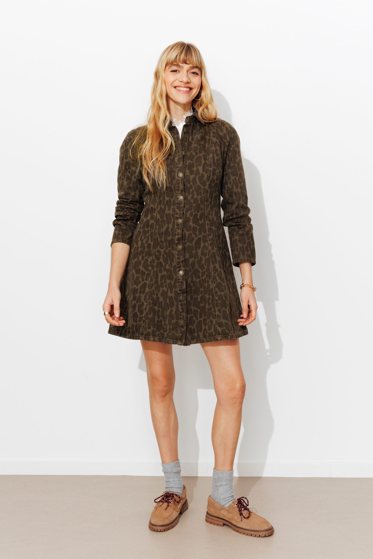 Robe en toile léopard Femme