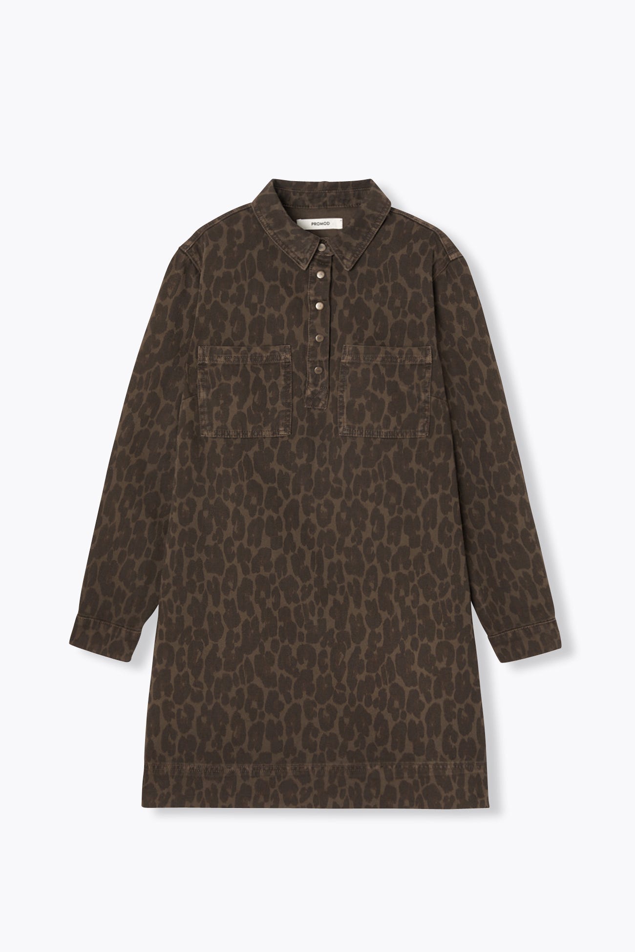 Robe courte en toile léopard