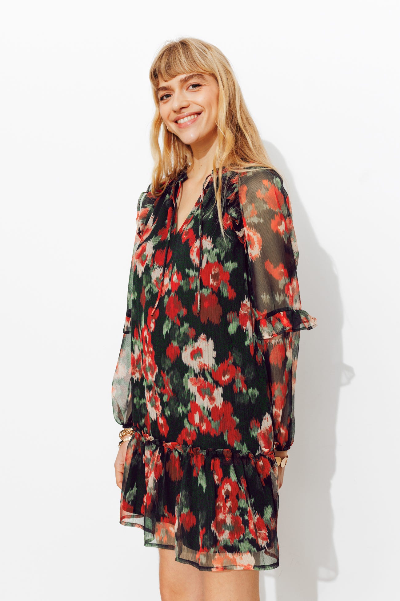 Robe courte imprimée Femme