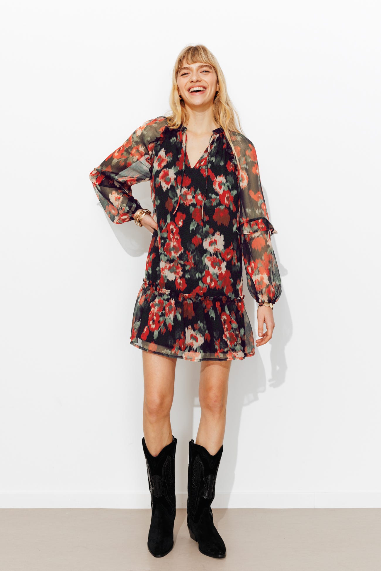 Robe courte imprimée Femme