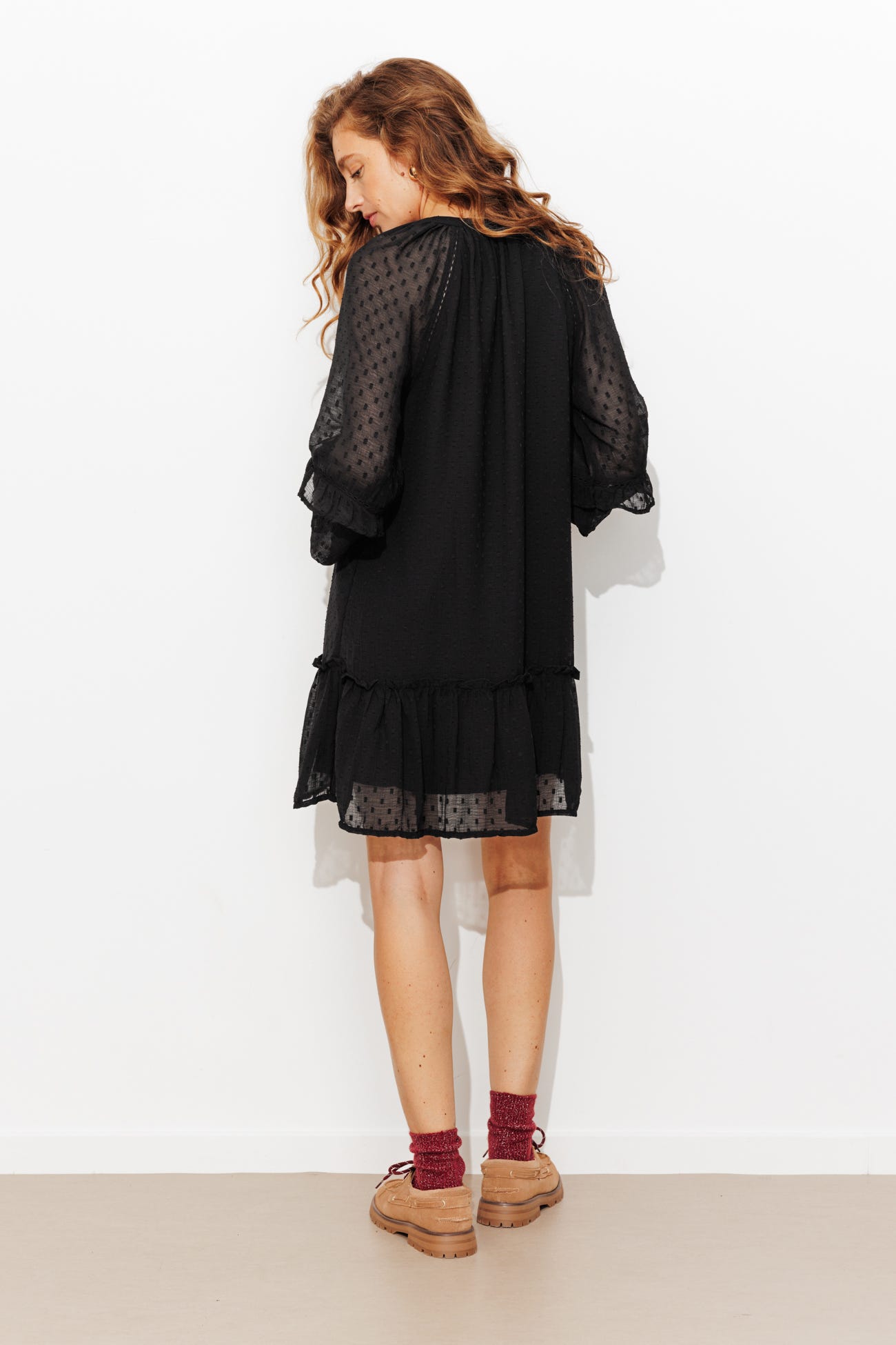 Robe courte plumetis Femme