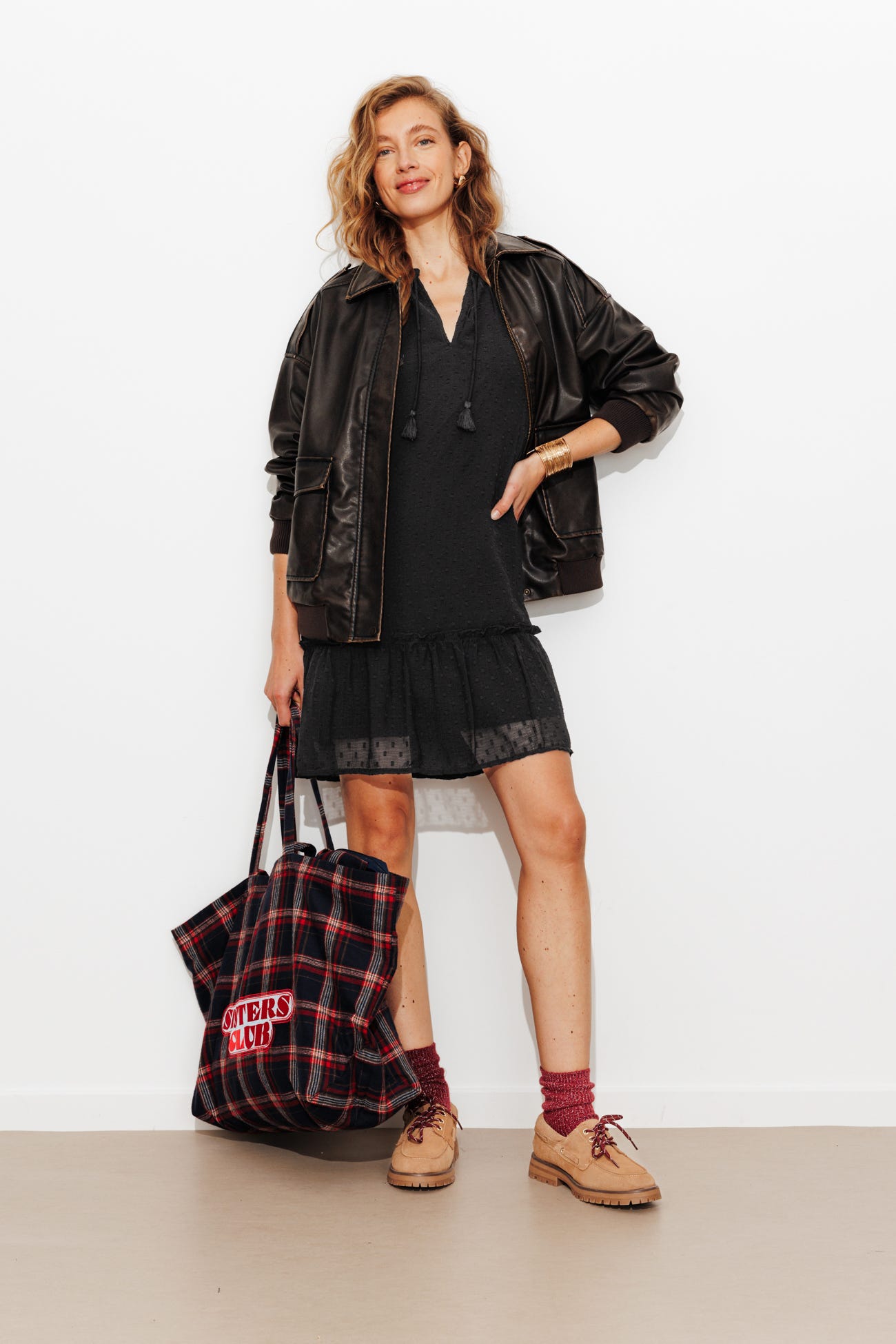 Robe courte plumetis Femme