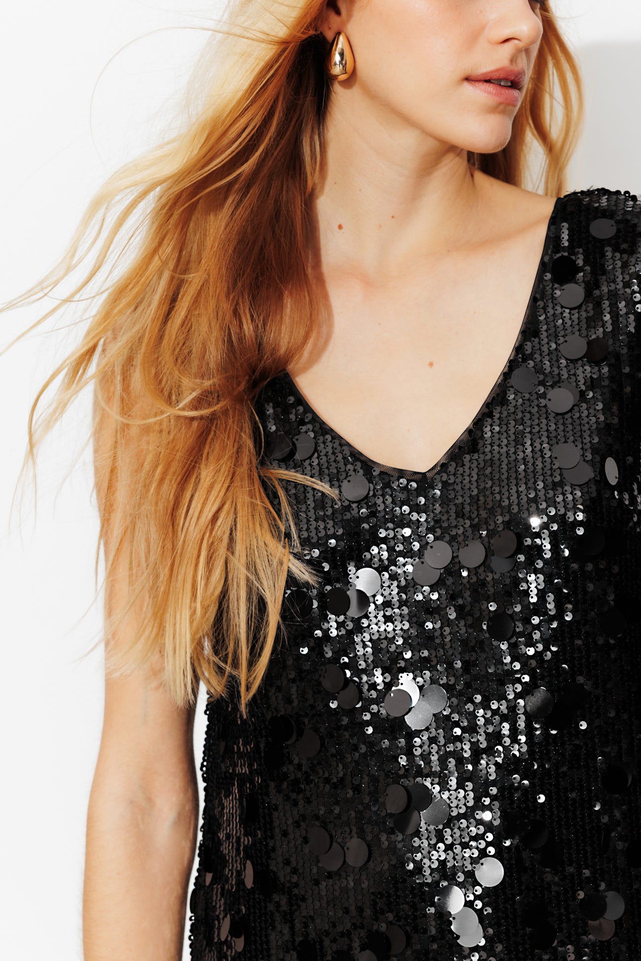 Robe courte à paillettes