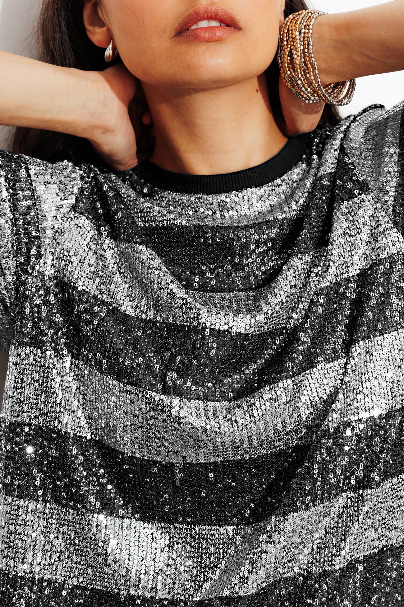 Robe courte à paillettes Femme