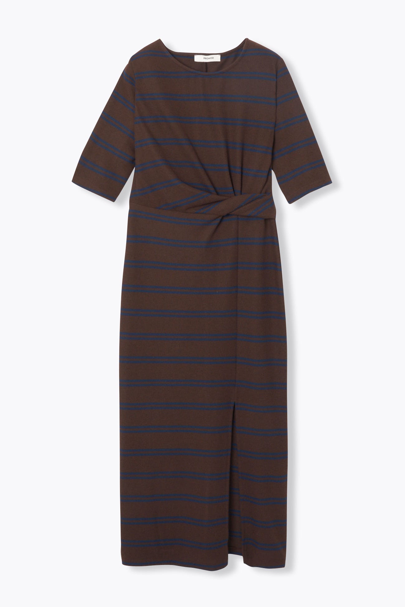 Robe longue en jersey côtelé
