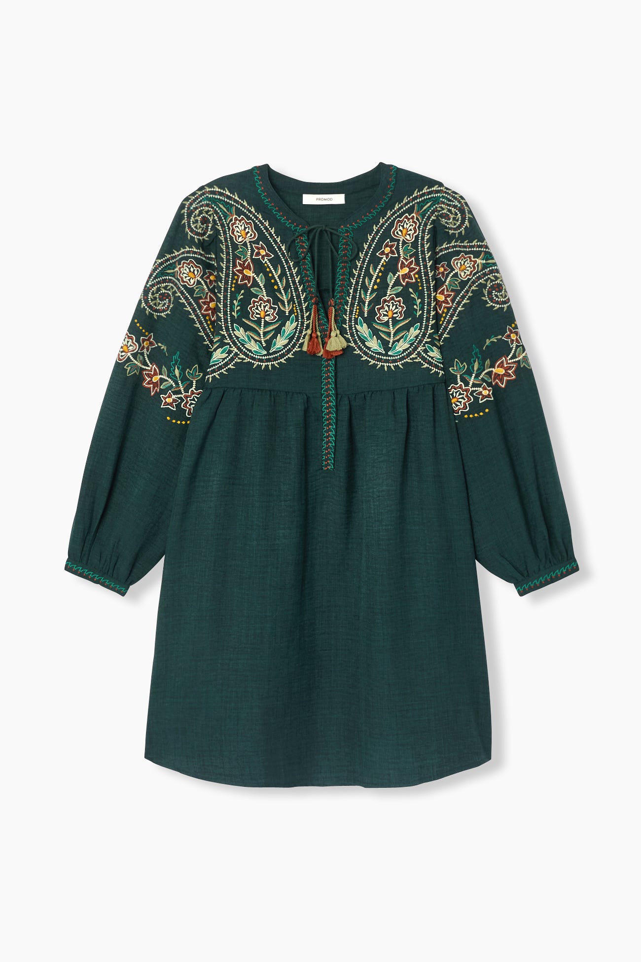 Robe évasée brodée Femme