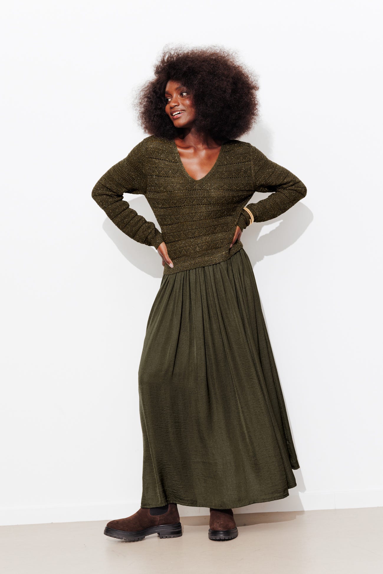 Longue robe pailletée Femme