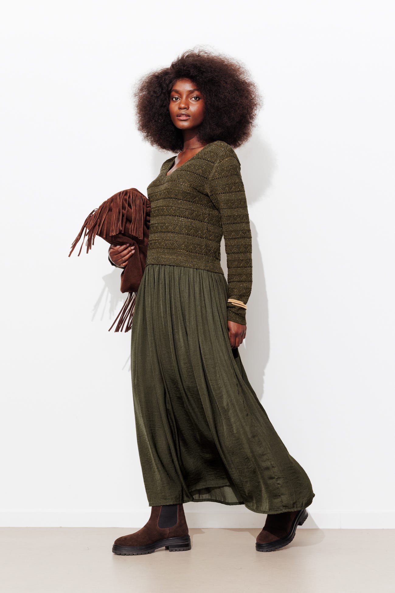 Longue robe pailletée Femme