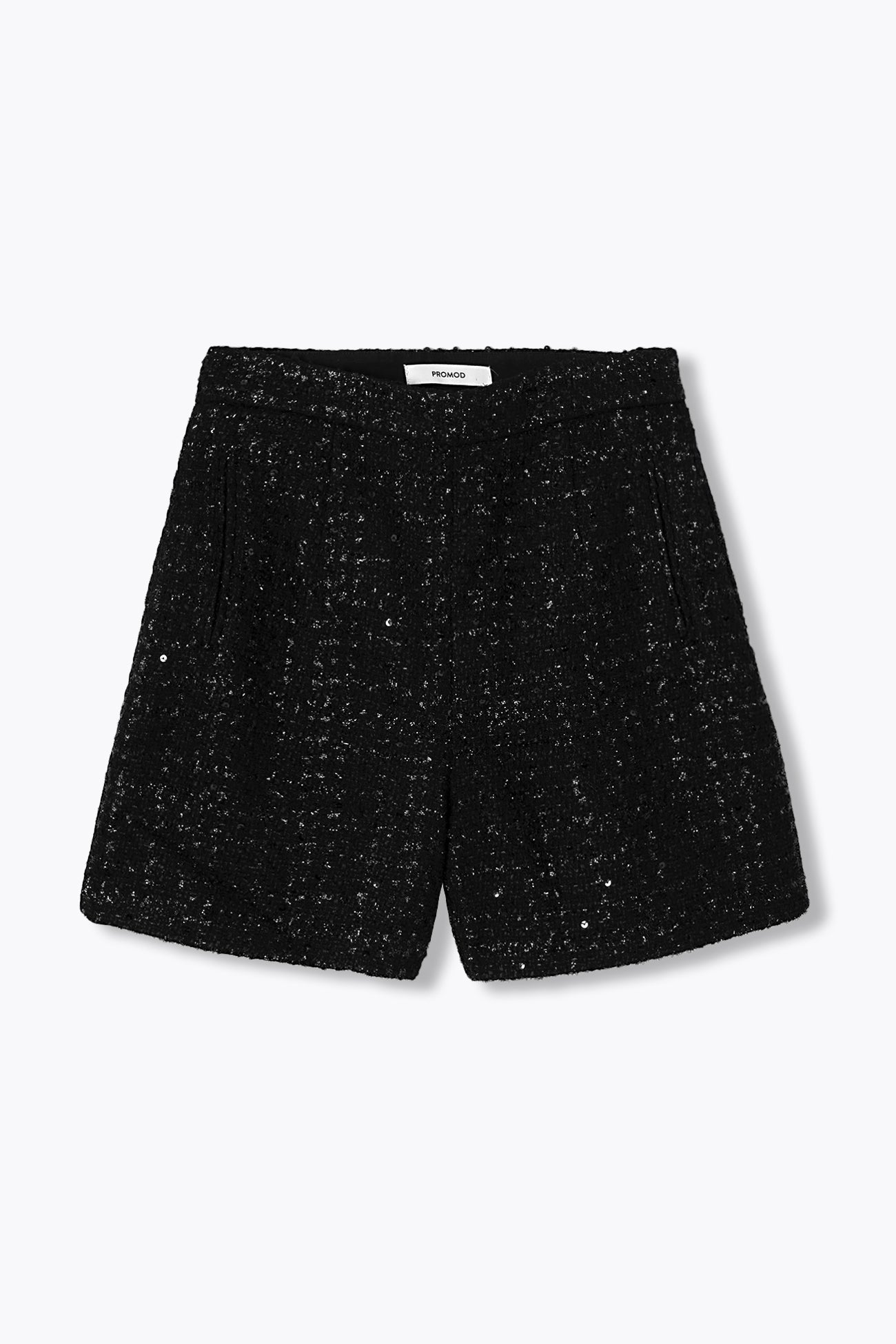 Glitzy tweed shorts - Black