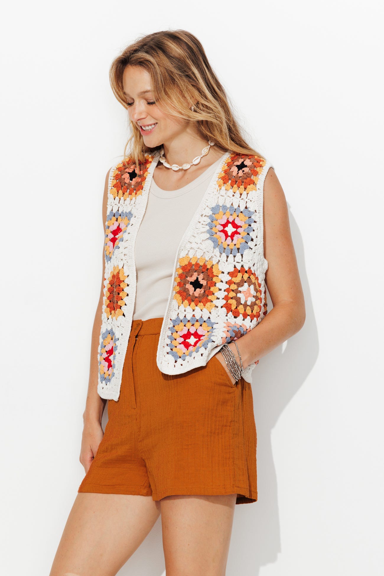 Short en gaze de coton Femme