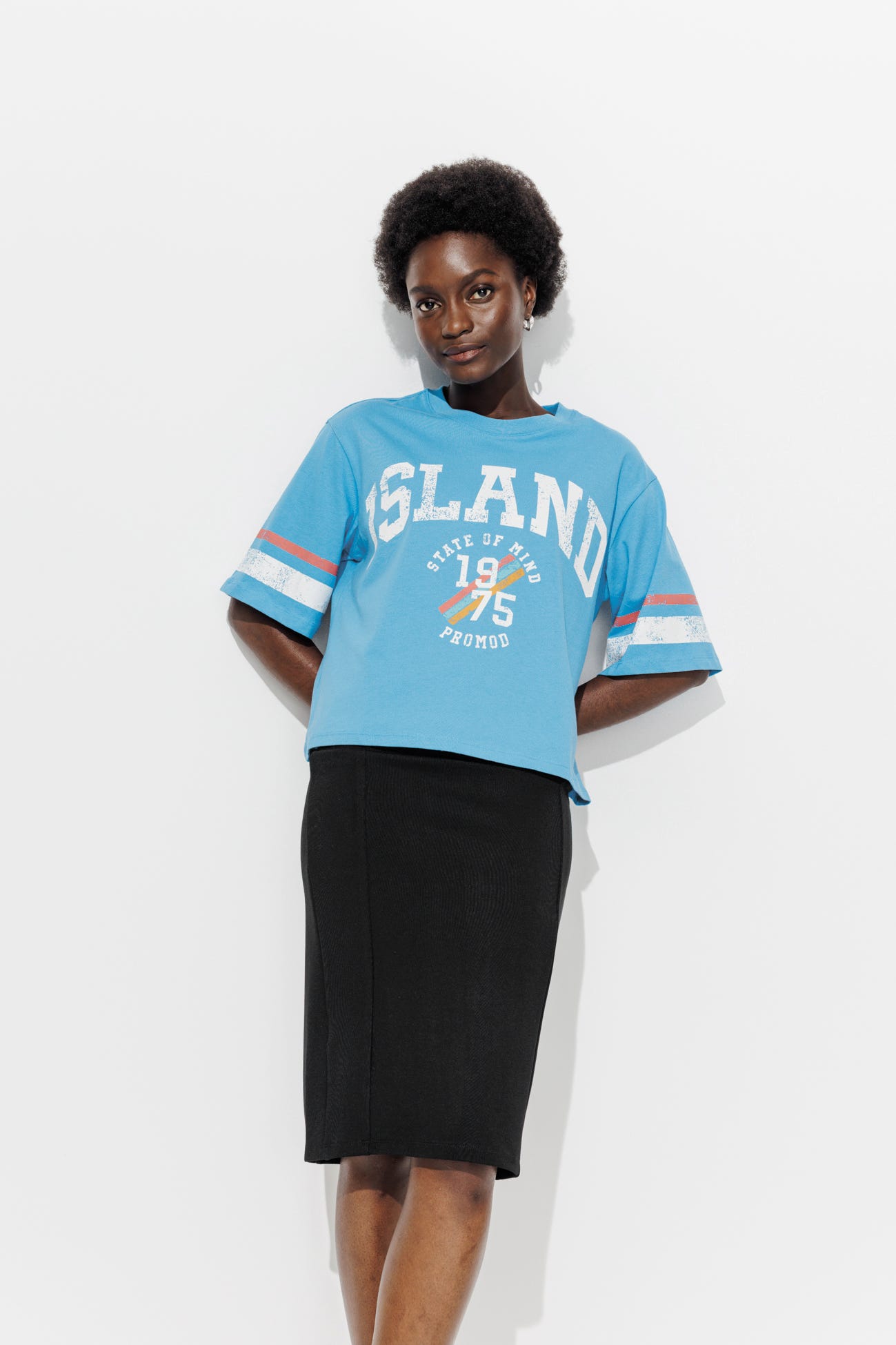 Jersey midi skirt