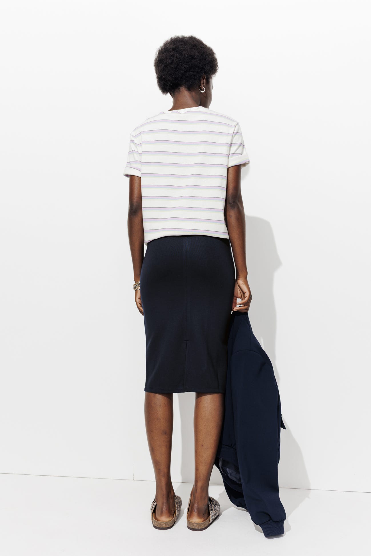 Jersey midi skirt