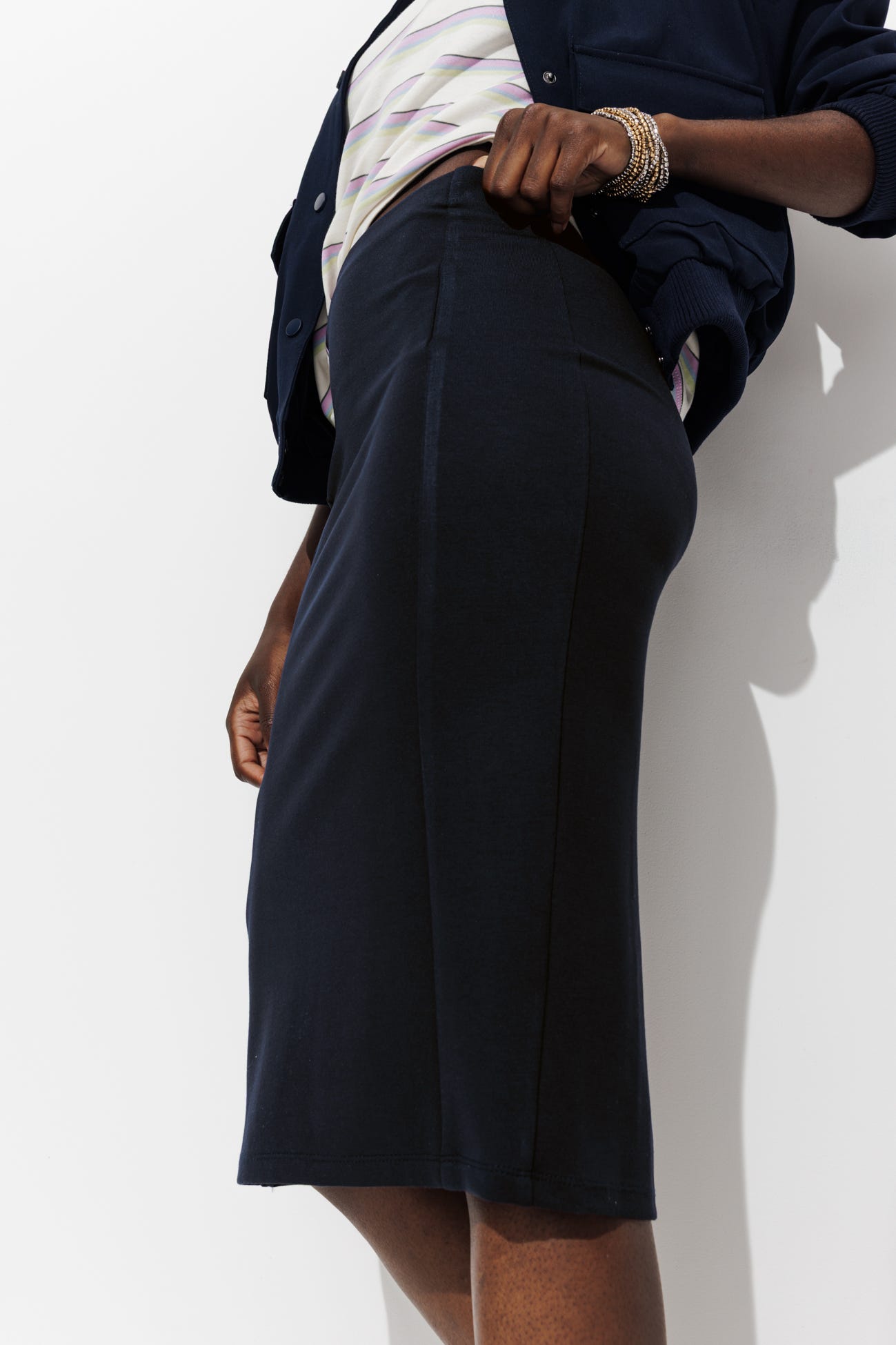 Jersey midi skirt