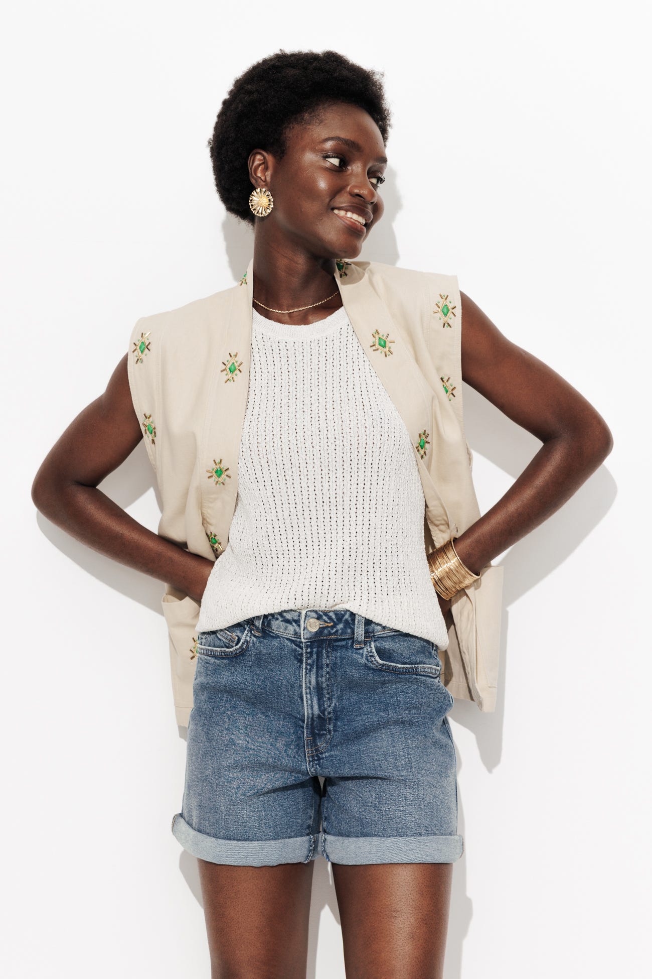 Short en jean Femme