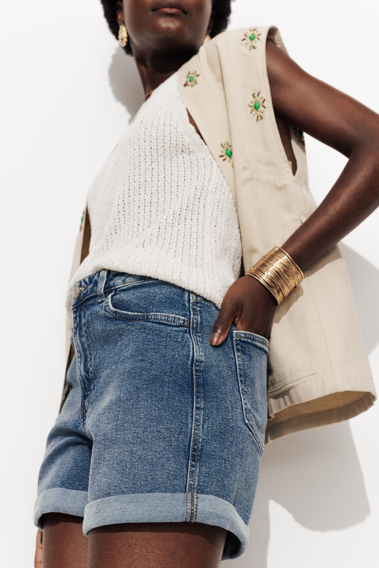 Short en jean Femme
