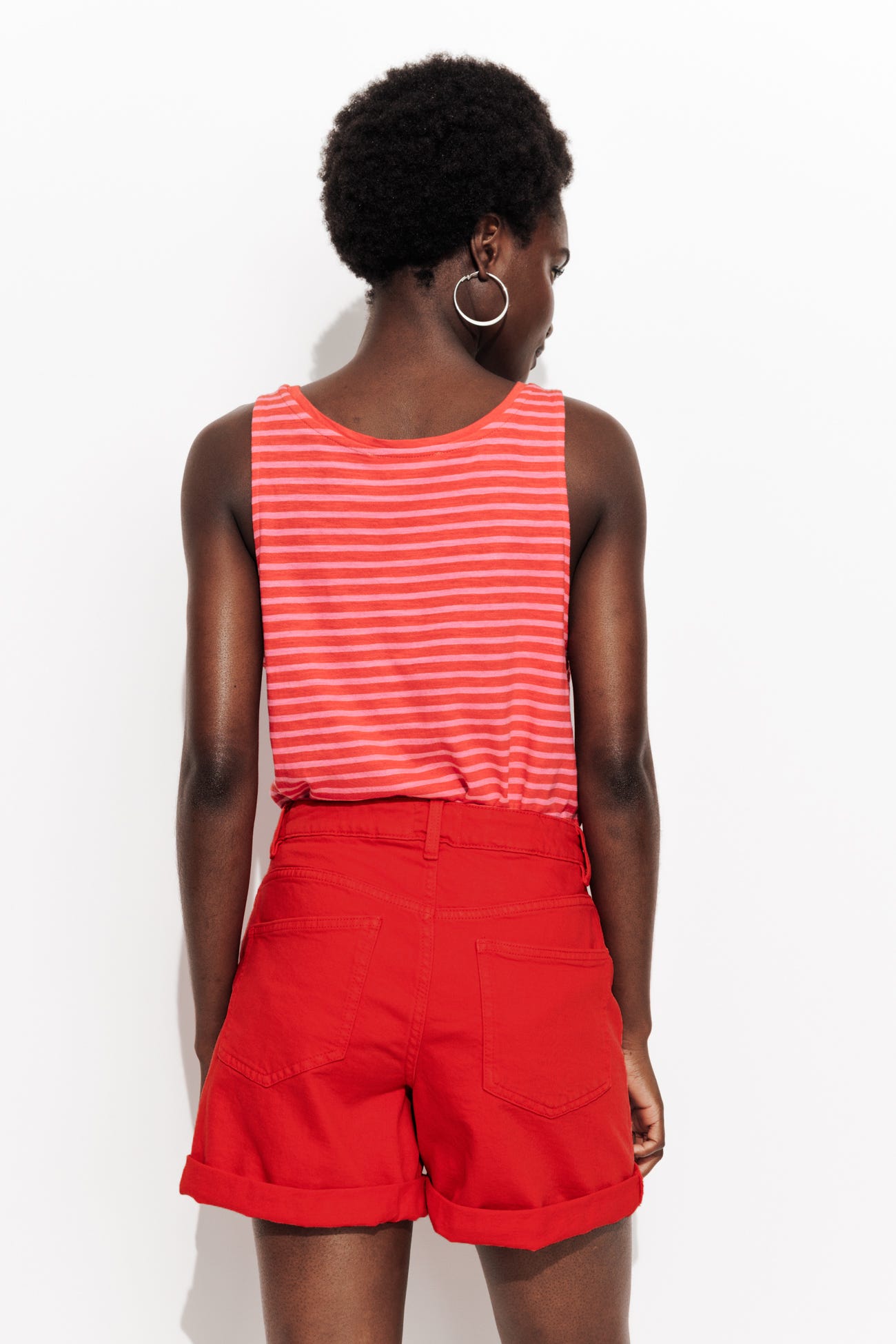 Short en toile unie Femme