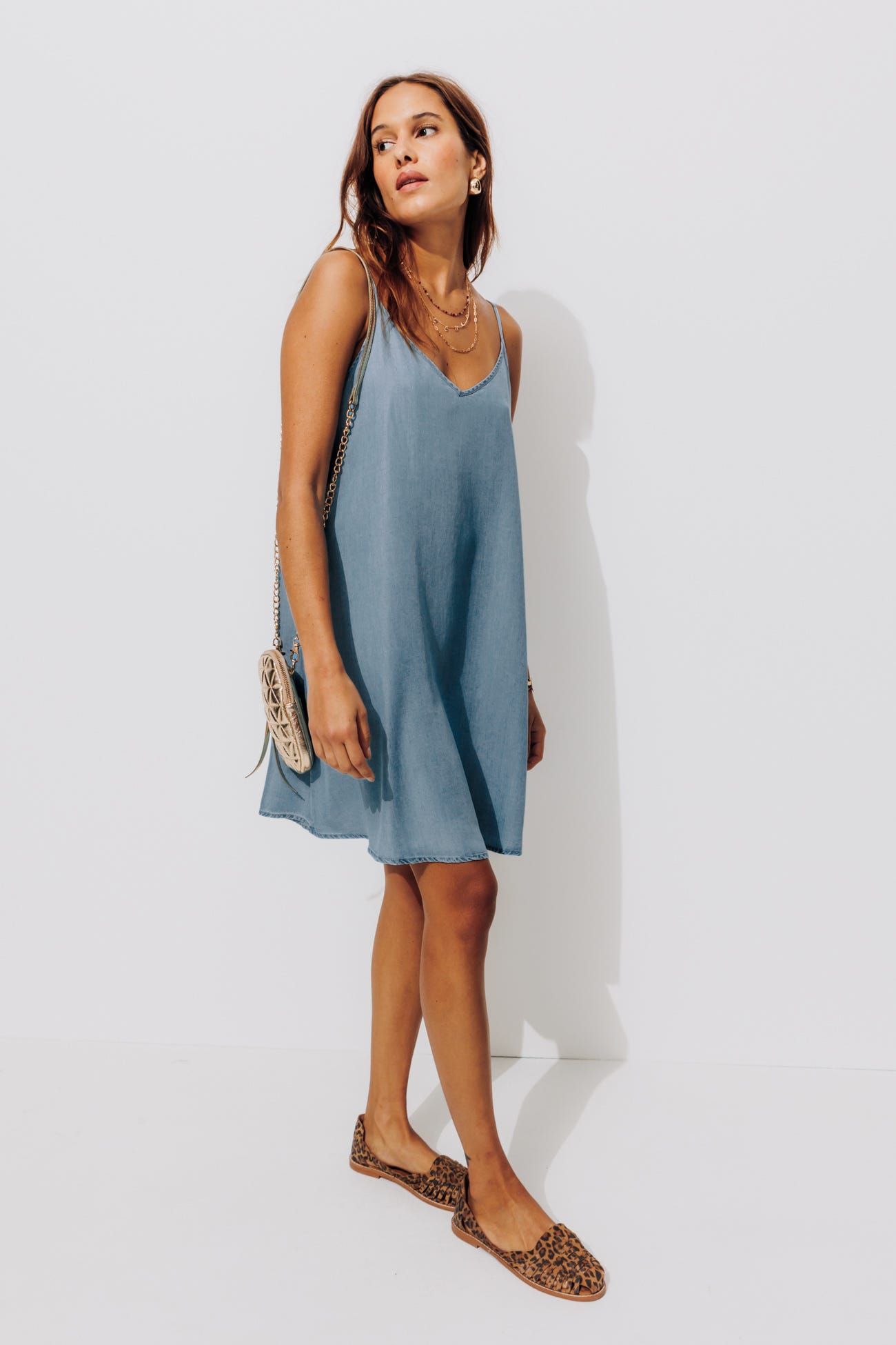 Robe courte en lyocell