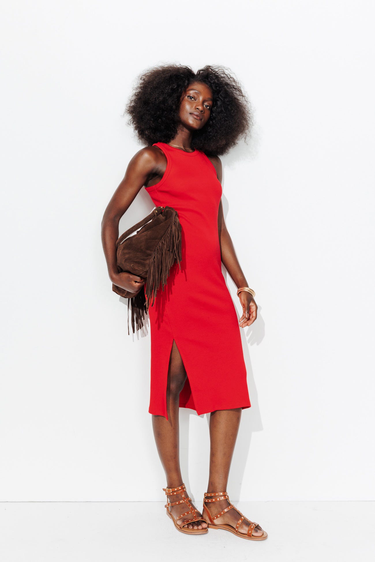 Robe débardeur mi-longue