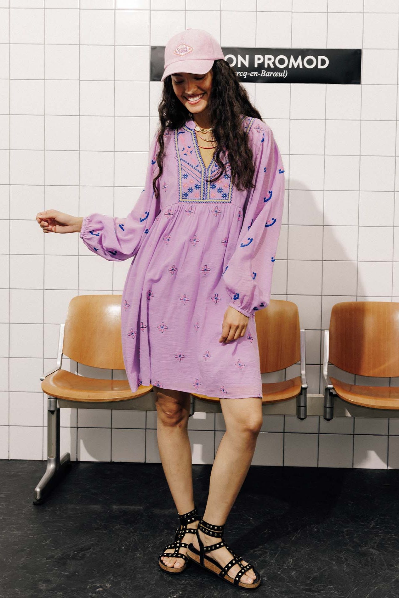 Vestido corto bordado