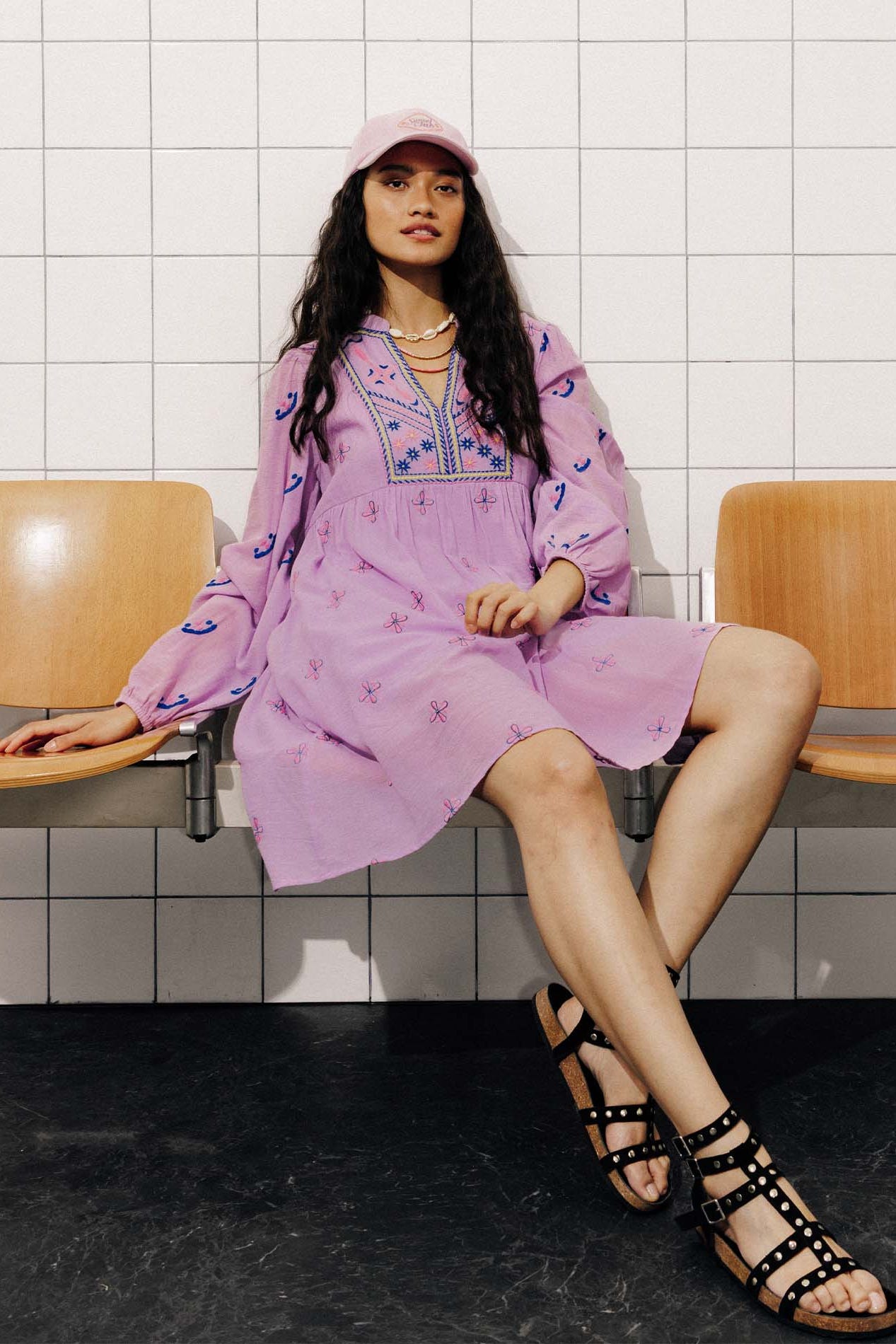 Short embroidered dress