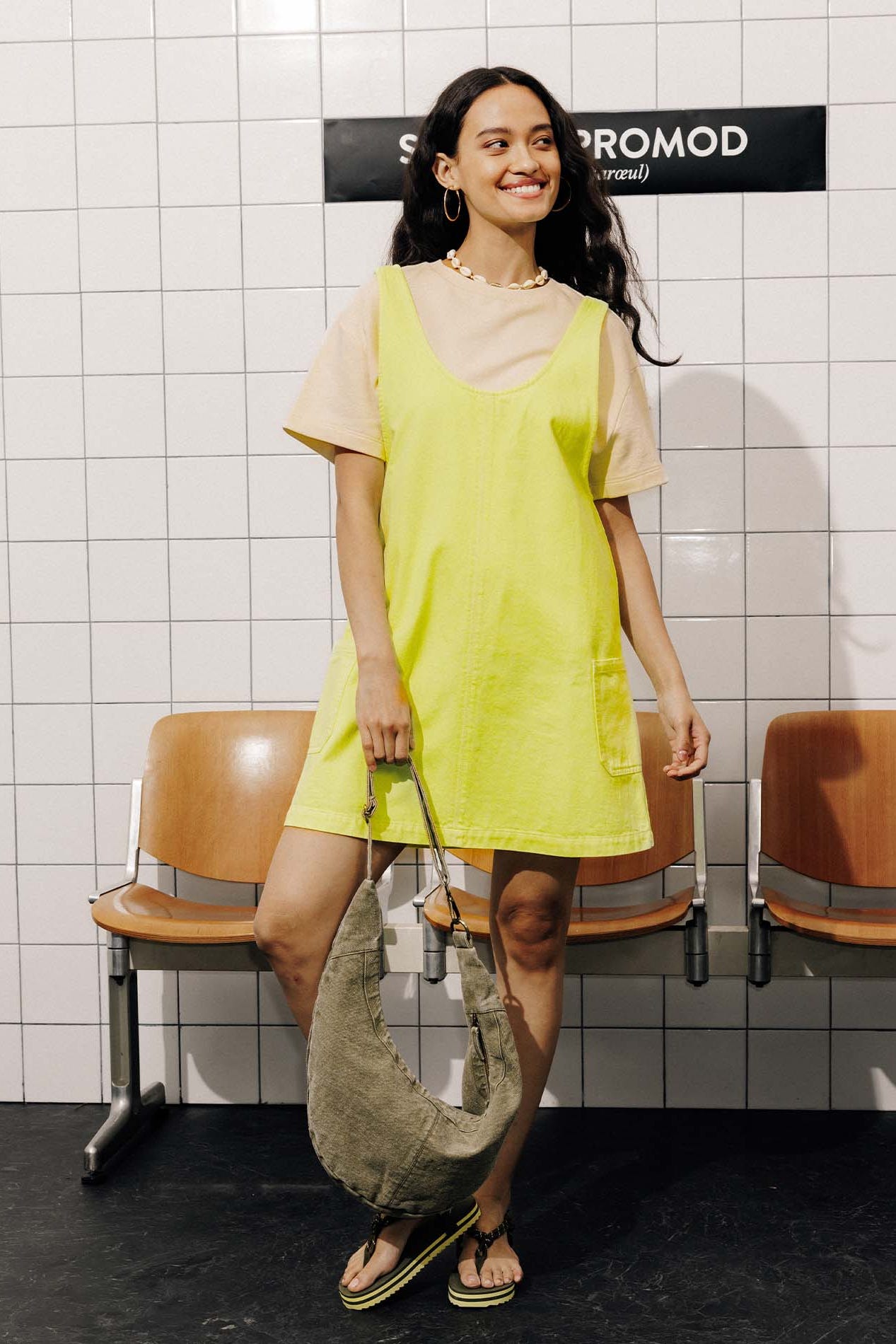 Robe-salopette fluo Femme