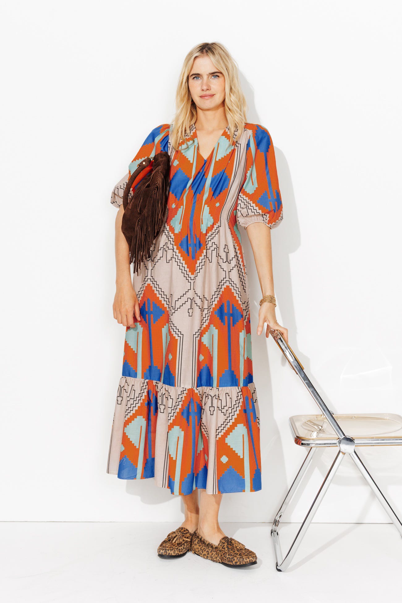 Robe longue imprimée Femme