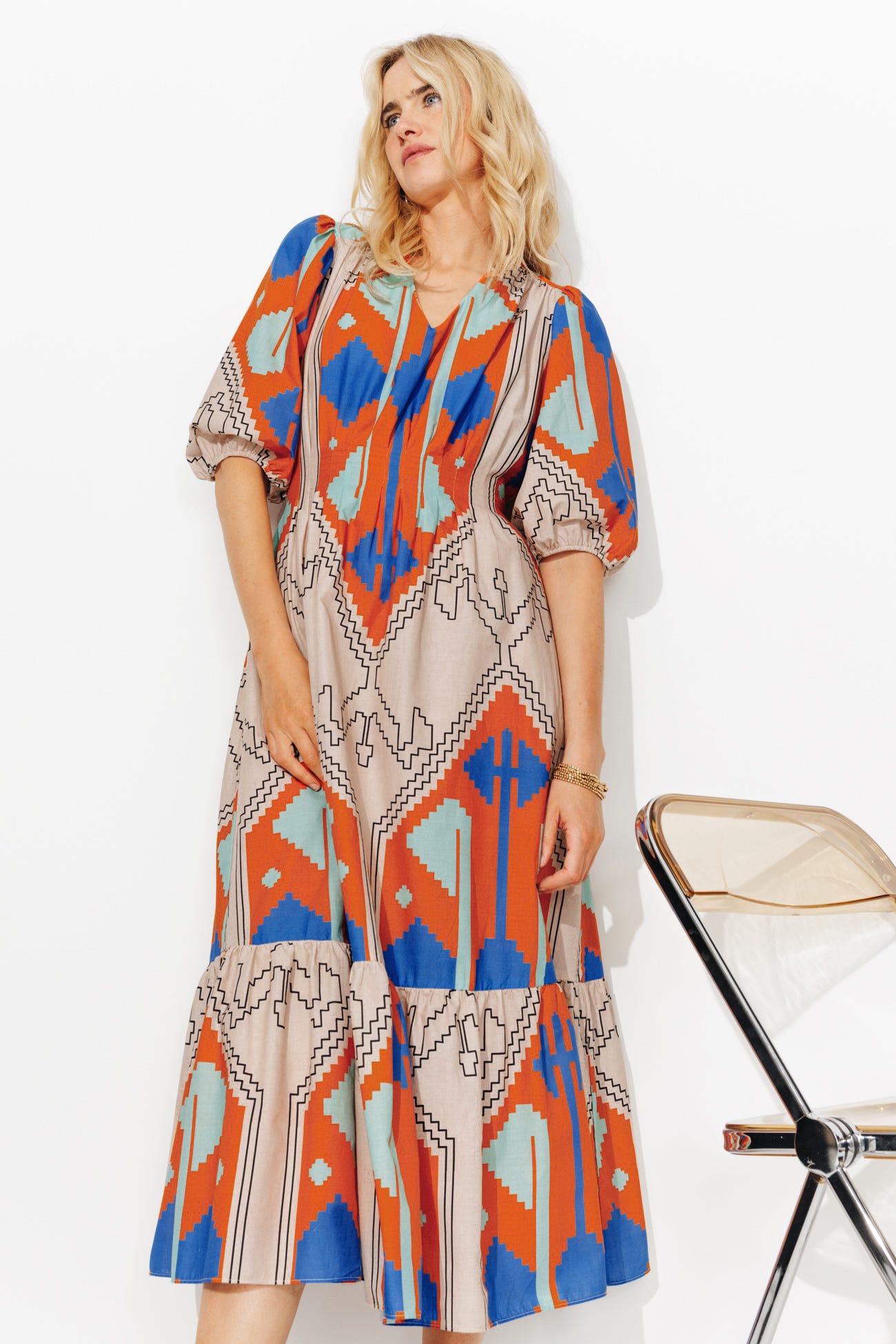 Robe longue imprimée Femme