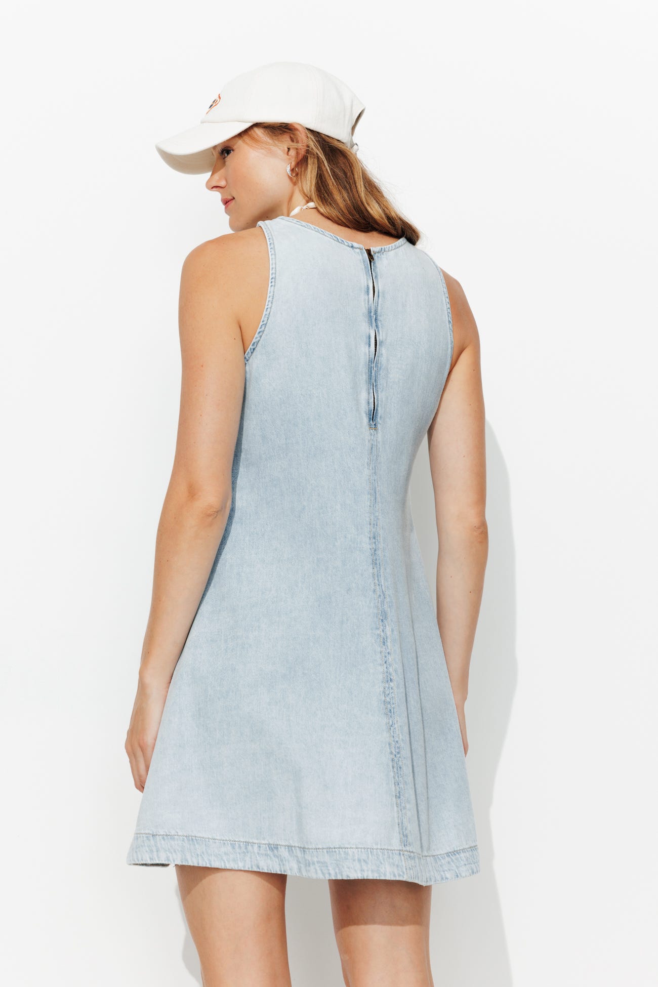Robe courte trapèze en jean