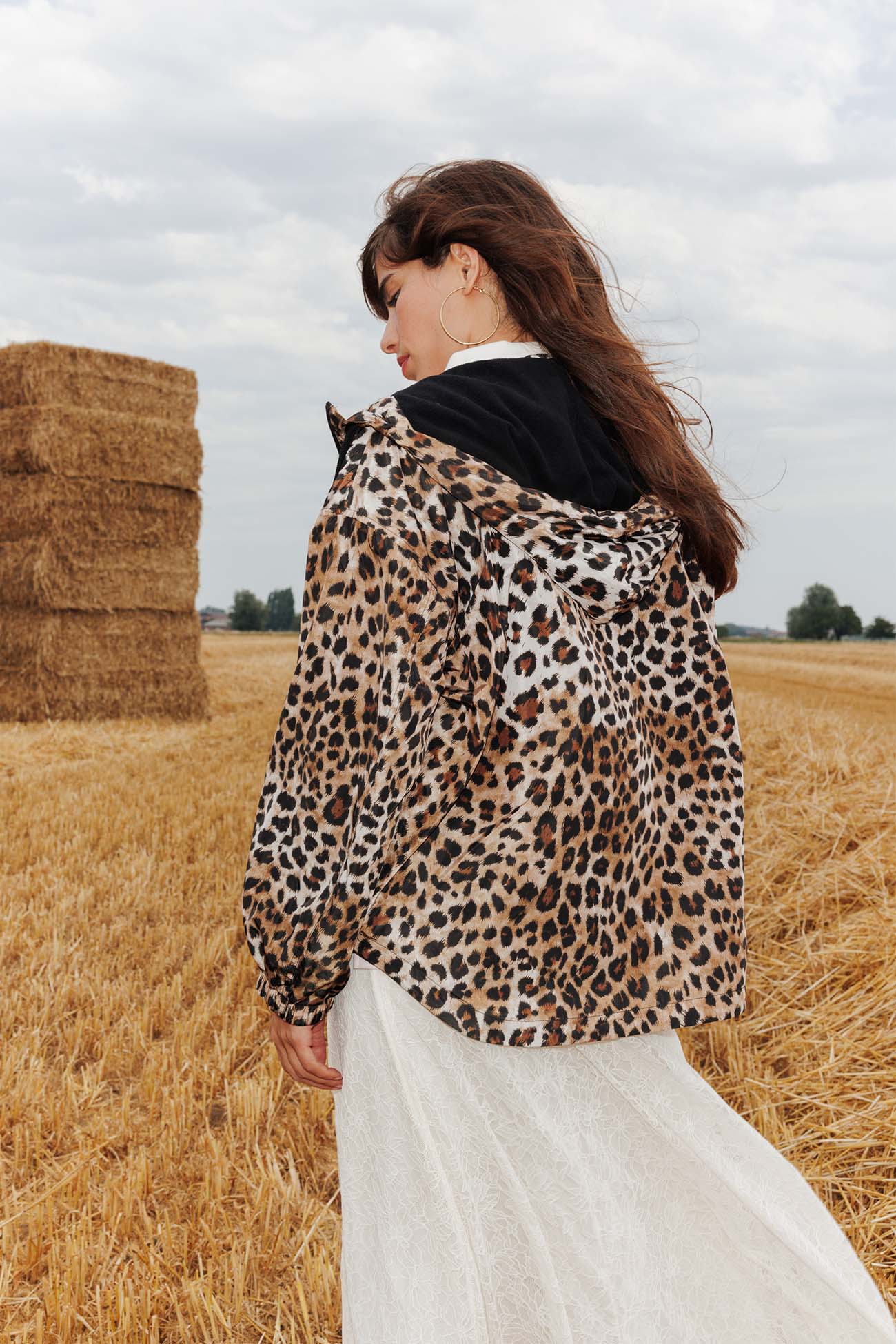 Coupe-vent à capuche léopard