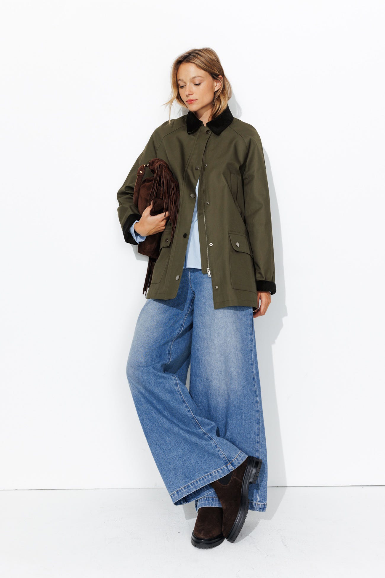 Corduroy collar jacket