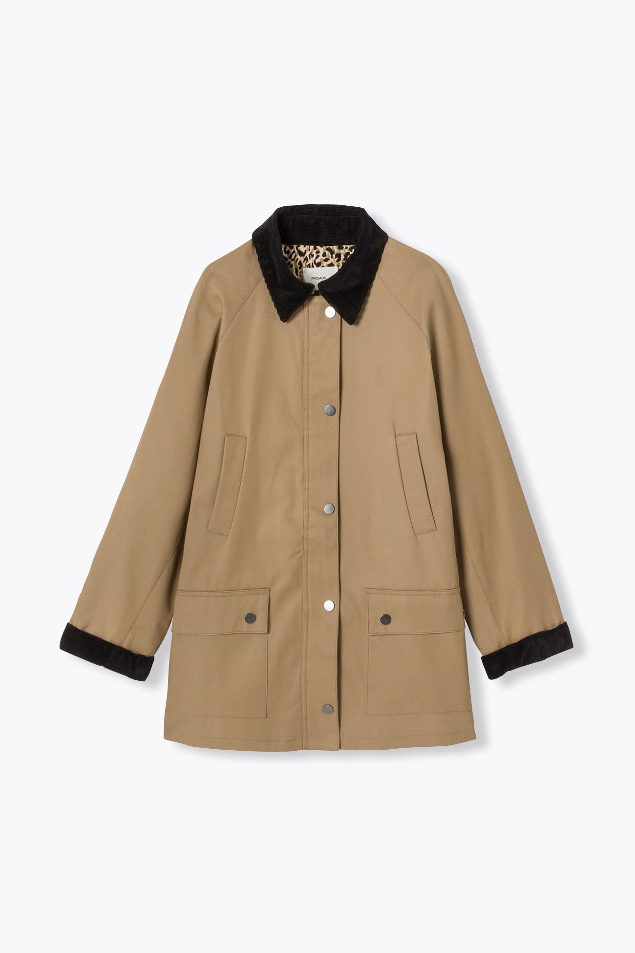 Chaqueta larga cuello pana