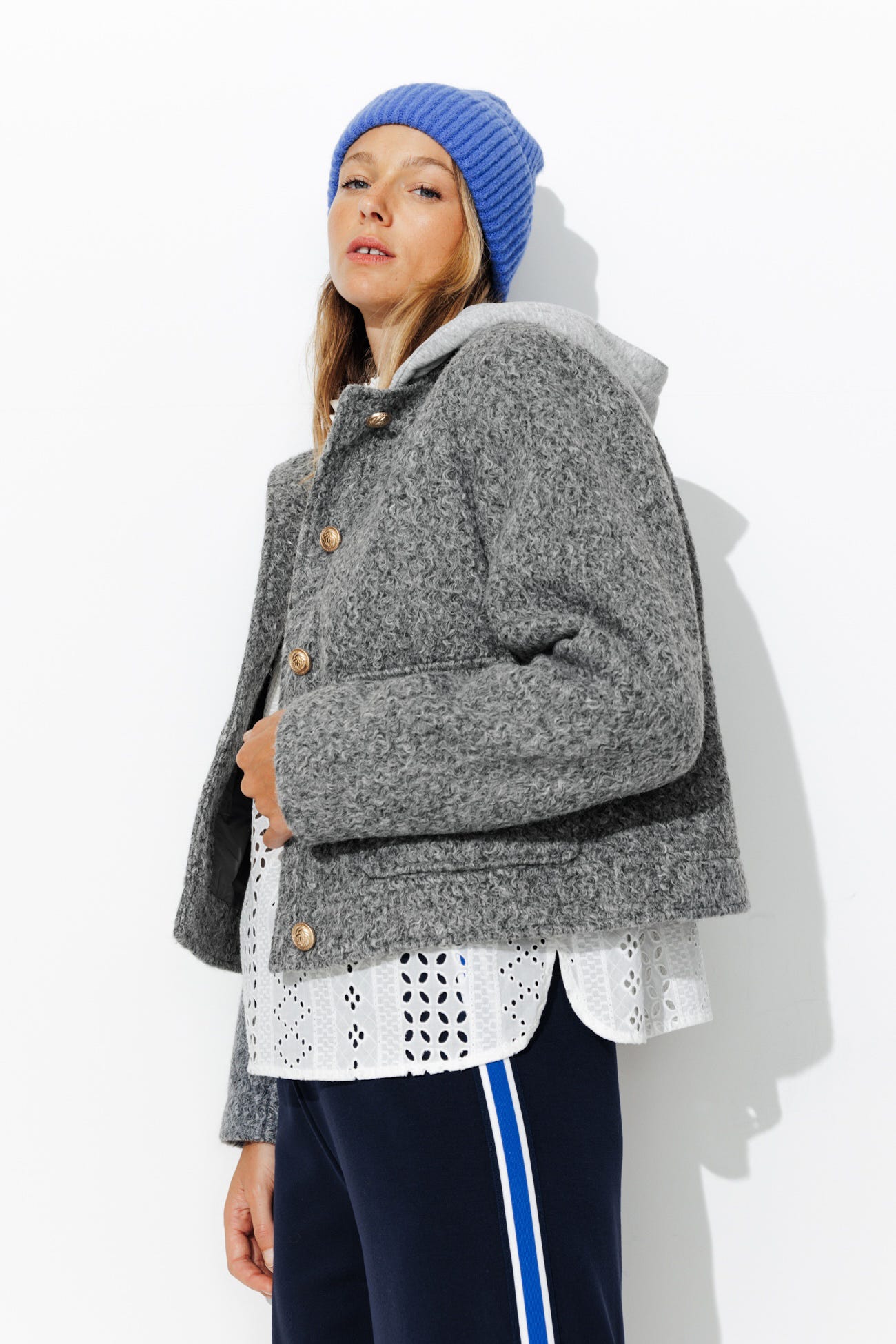 Jacket with removable hood