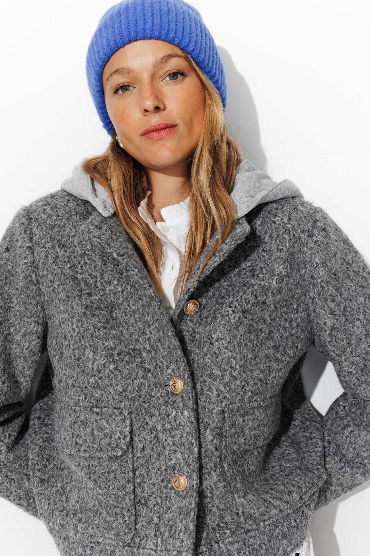 Jacket with removable hood