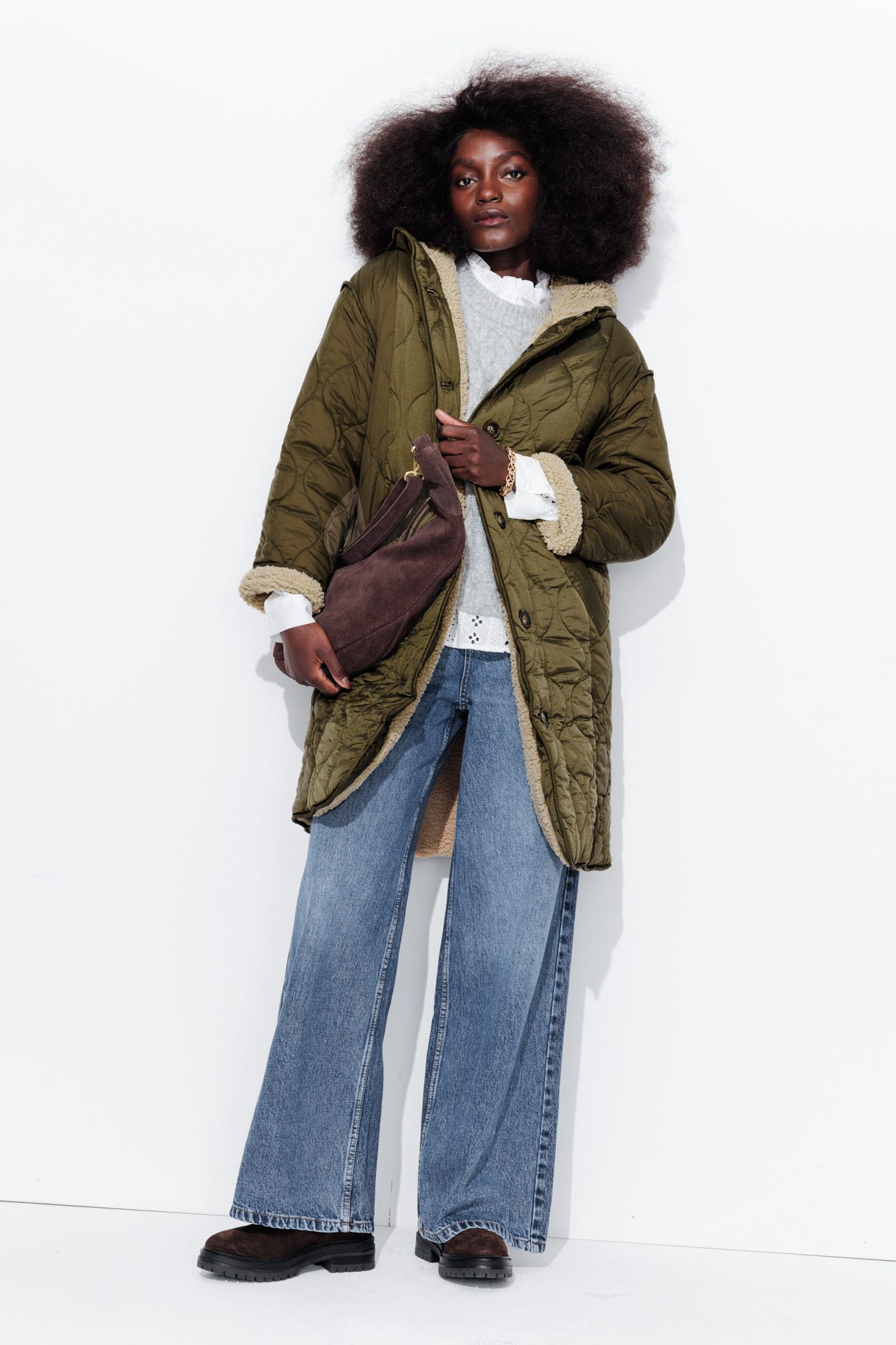 ADELE manteau long réversible