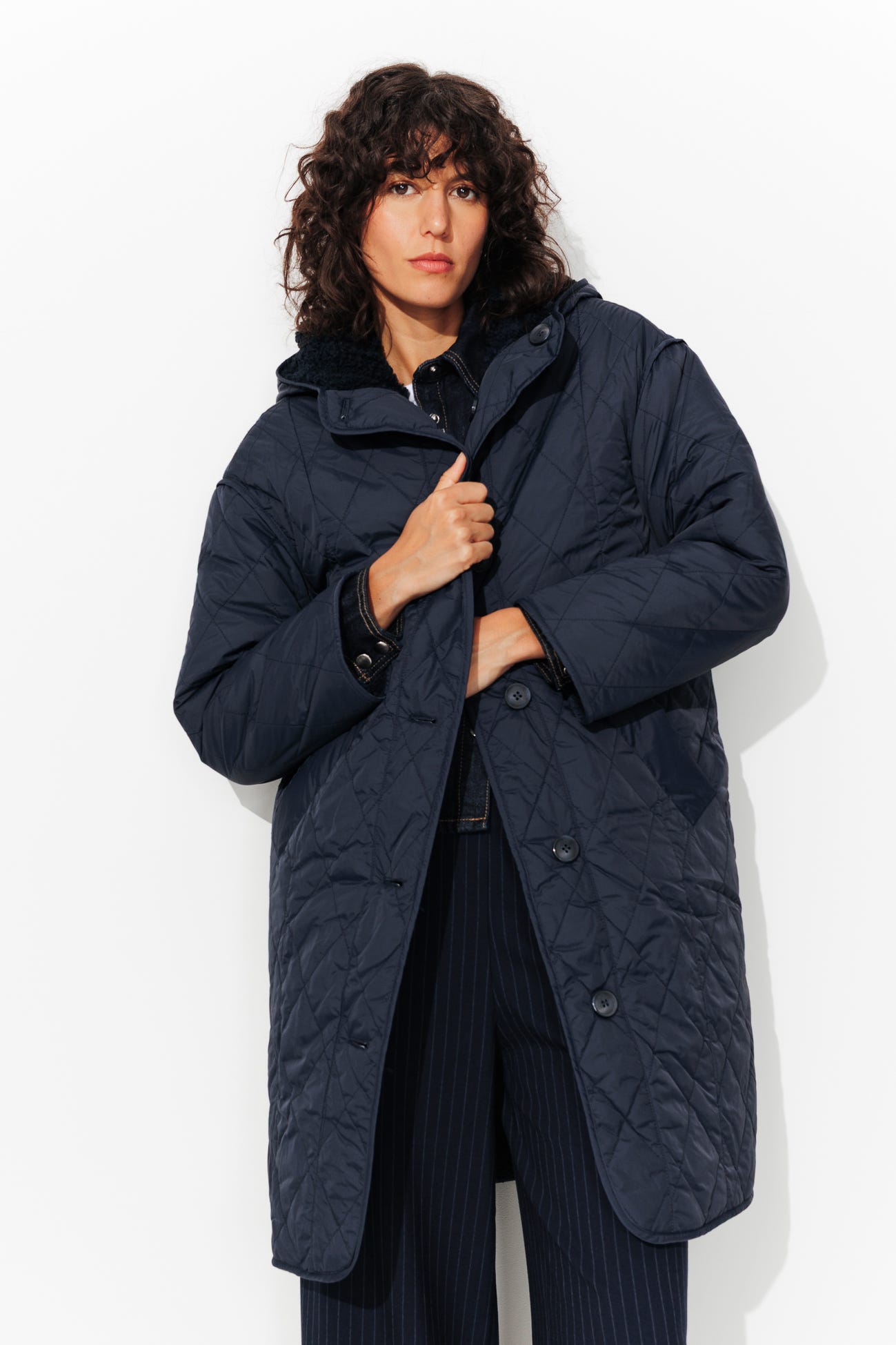 ADELE manteau long réversible