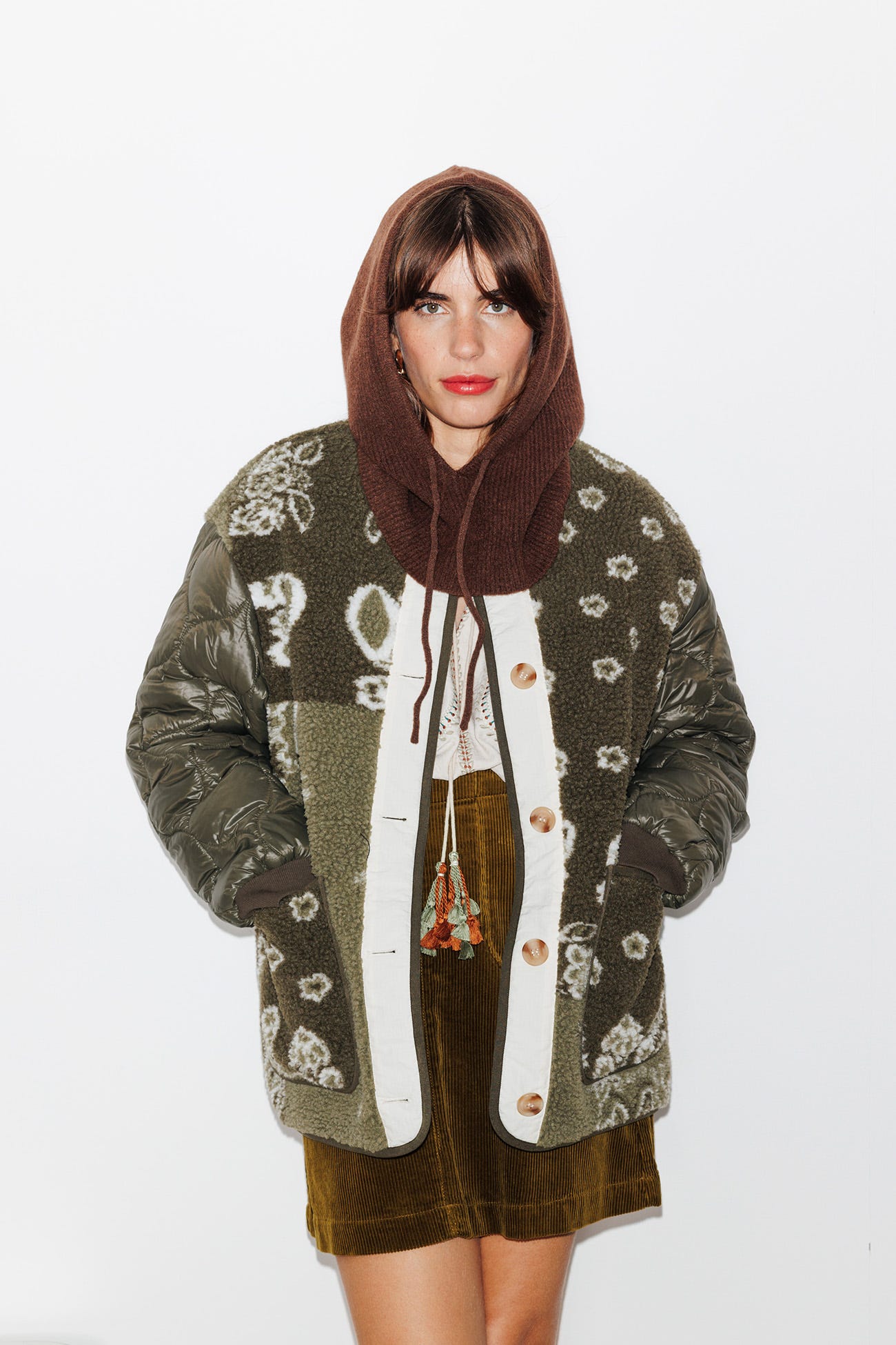 Chaqueta sherpa estampada