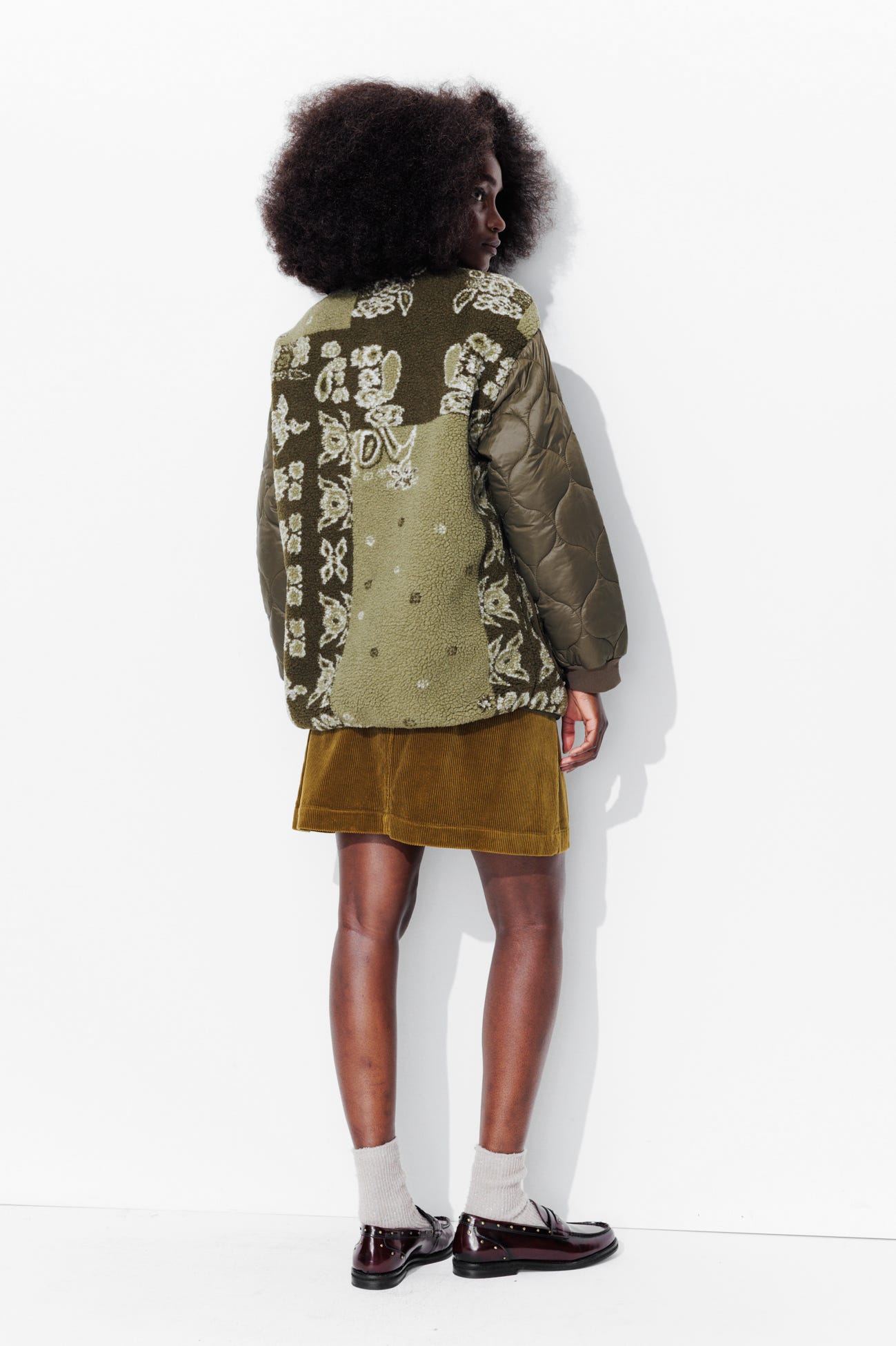Sherpa patterned jacket