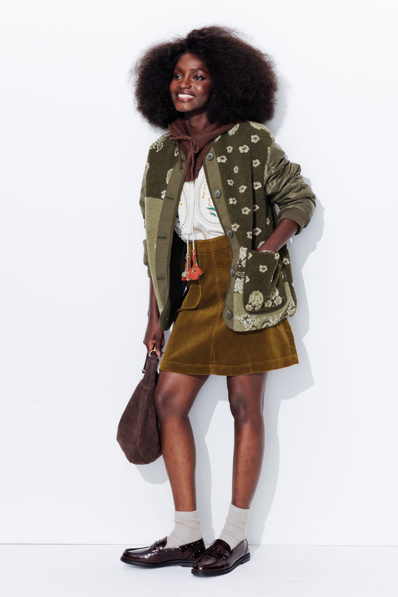 Sherpa patterned jacket