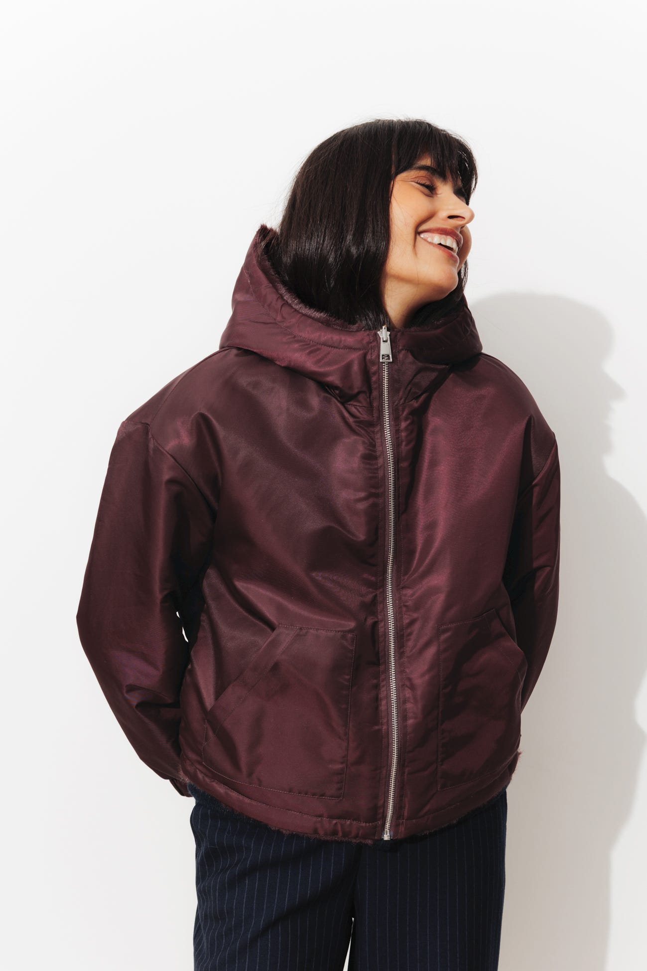 Blouson réversible à capuche