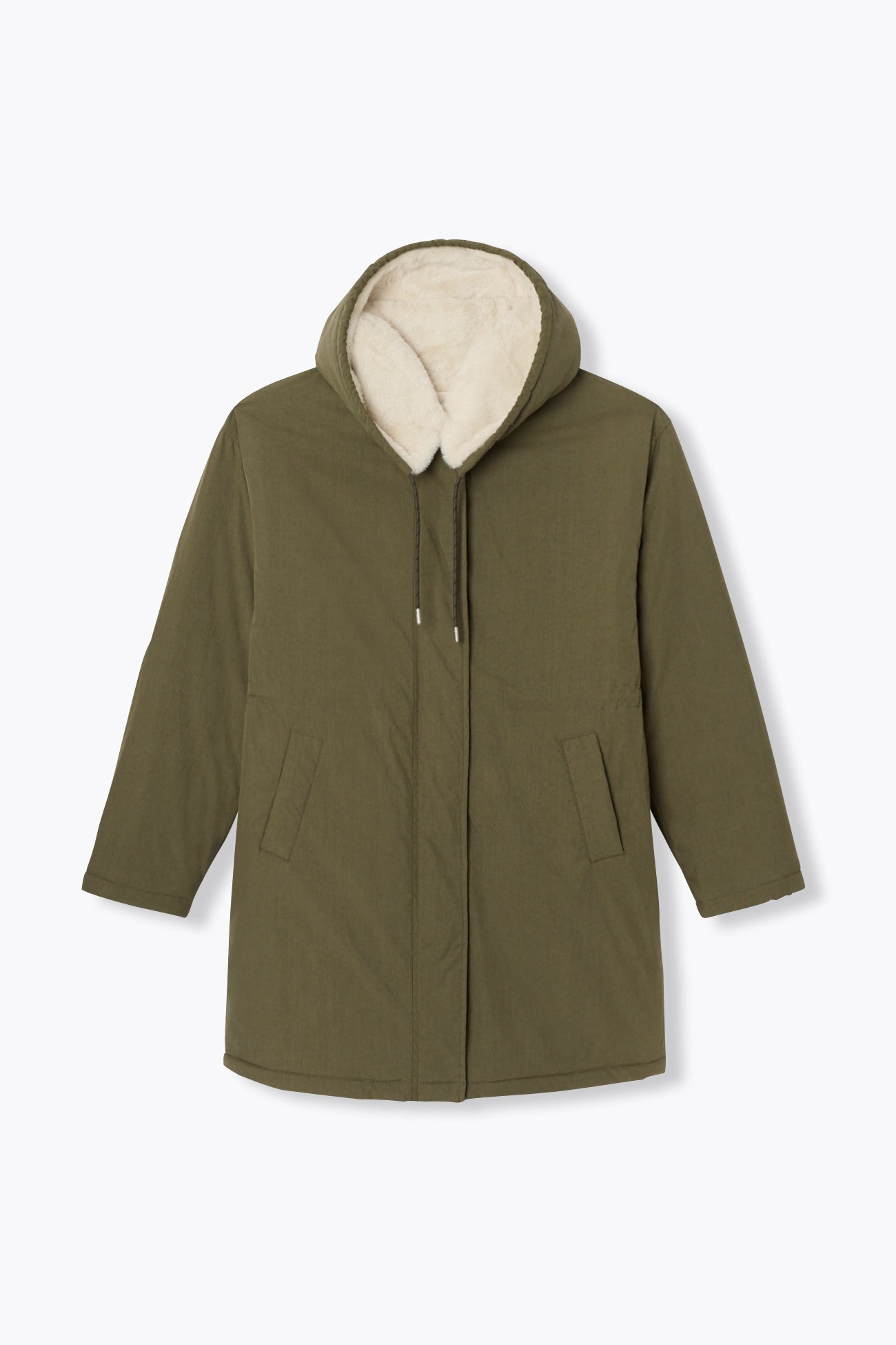 Faux fur lined parka - Khaki