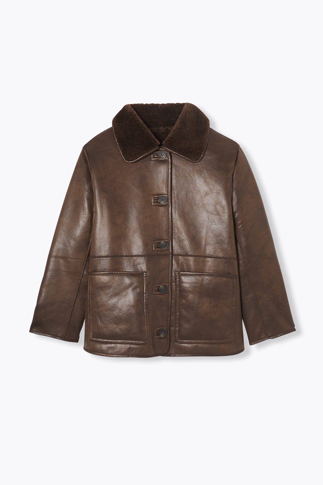 Chaqueta polipiel y borreguito