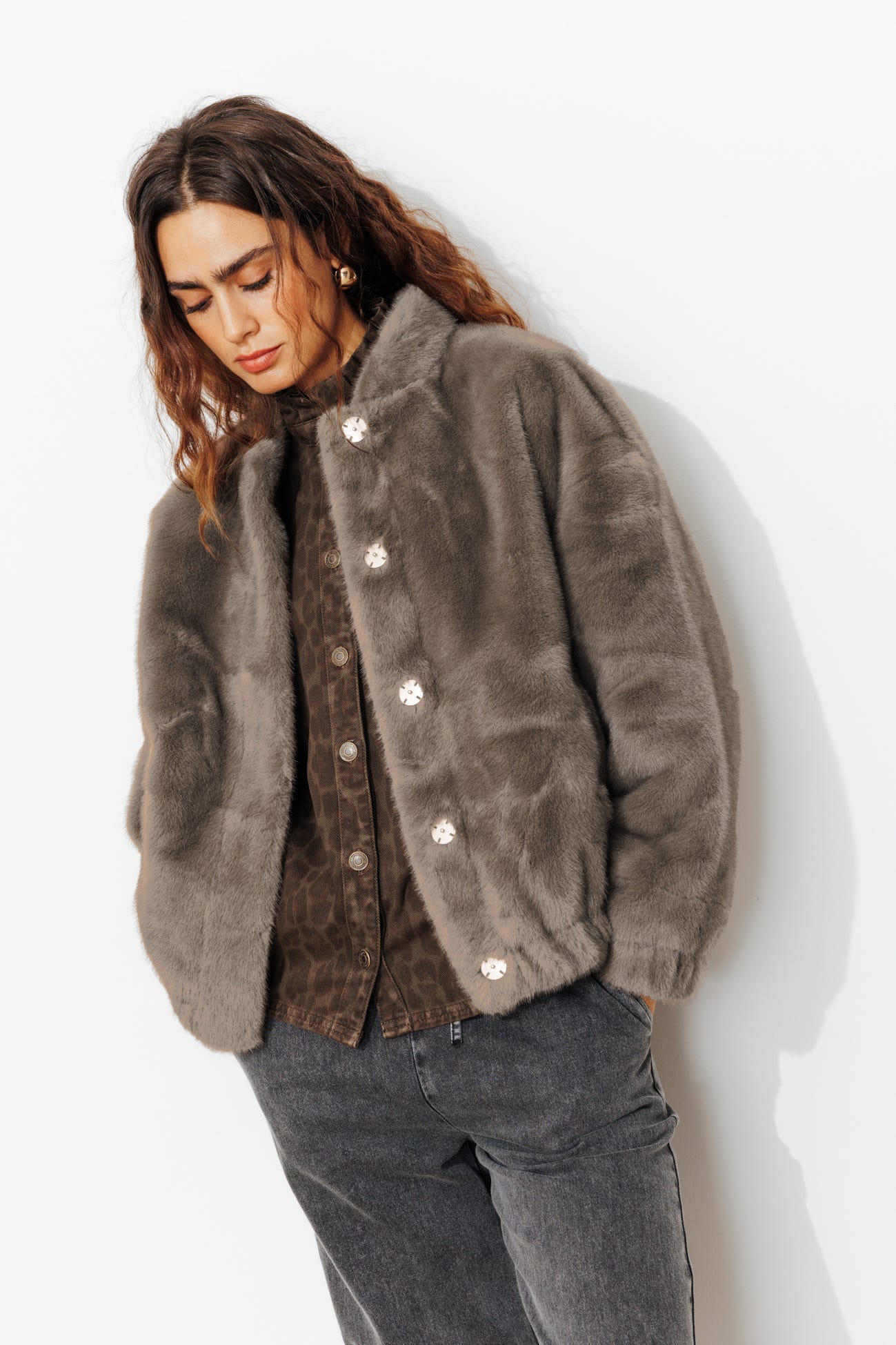 Blouson en fausse fourrure