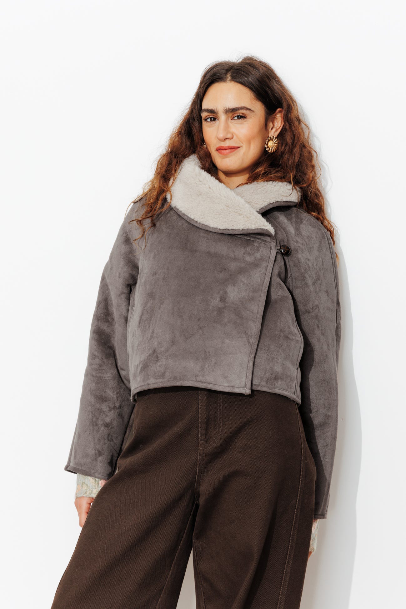 Manteau en moumoute retournée