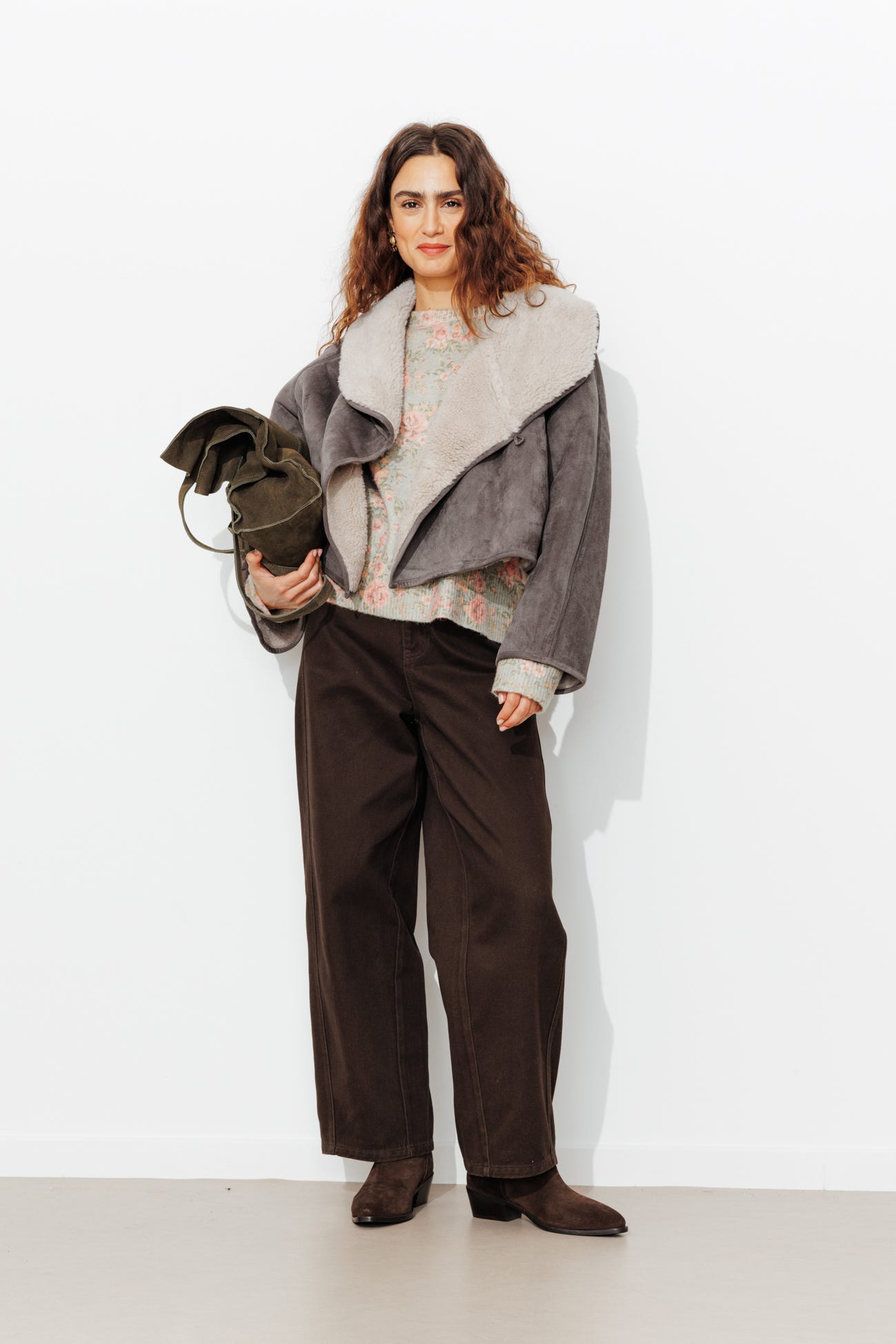 Manteau en moumoute retournée