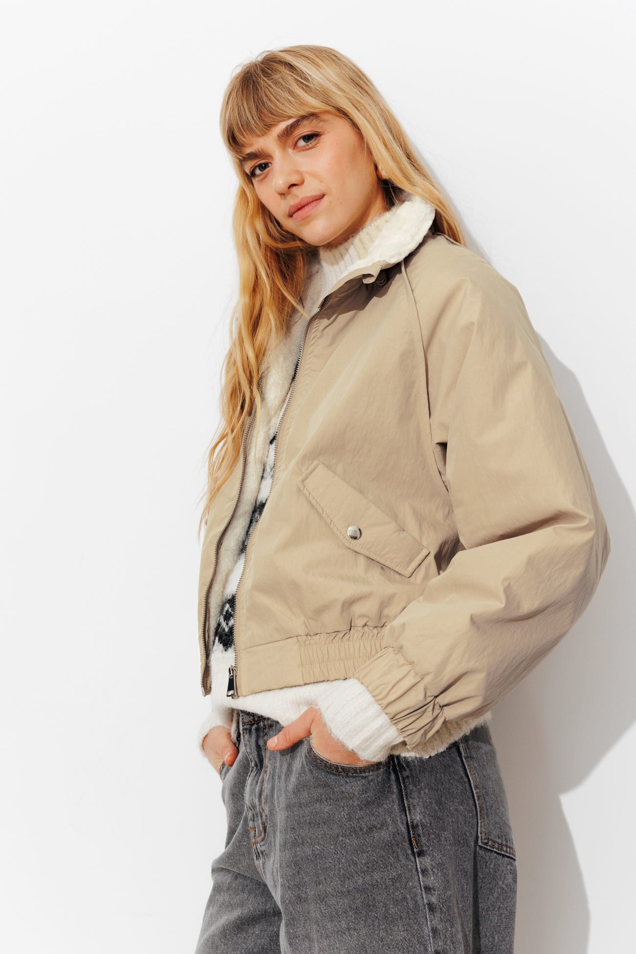 Blouson court fourré Femme