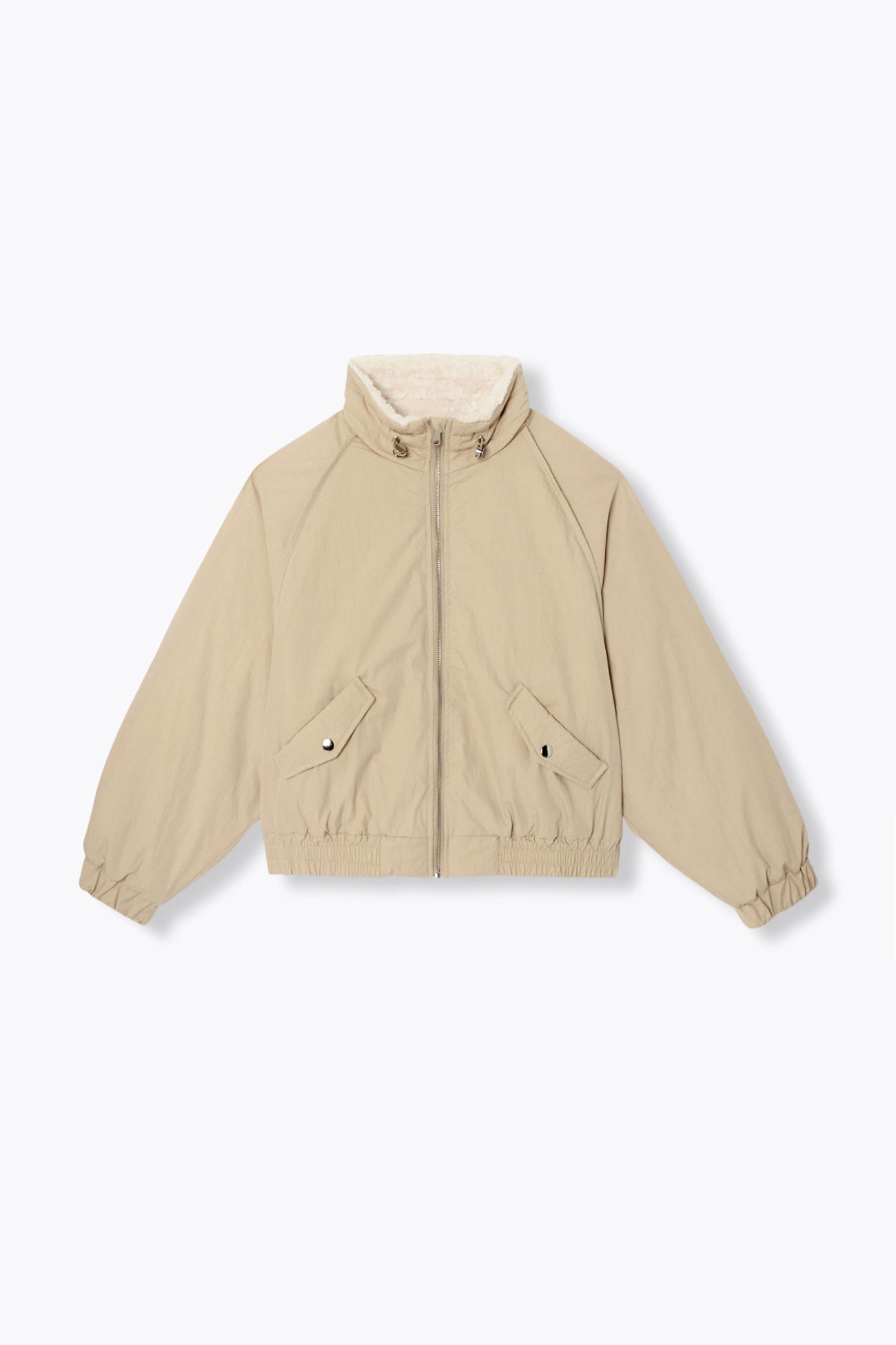 Short jacket with faux fur