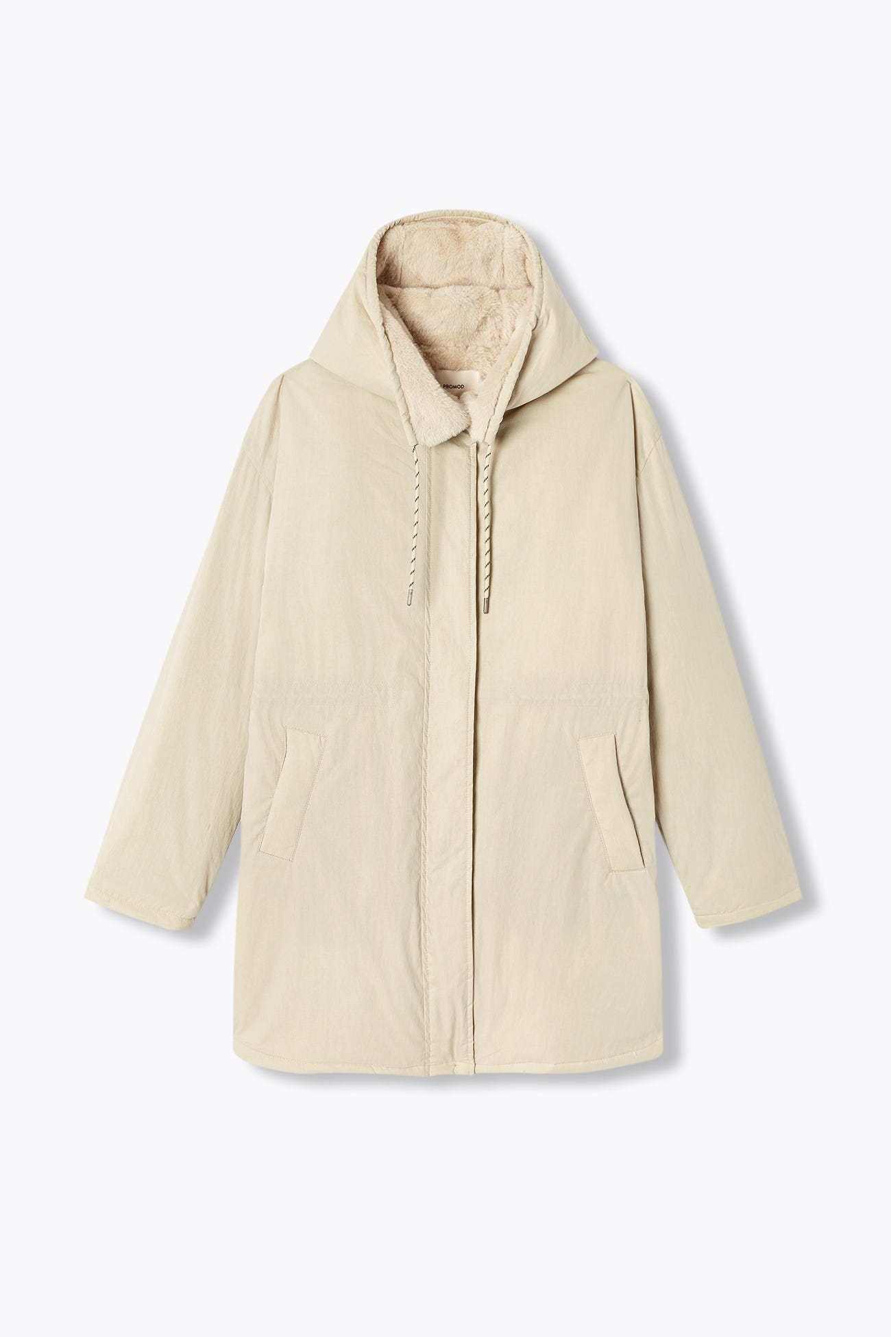 Parka pelo sintético y capucha