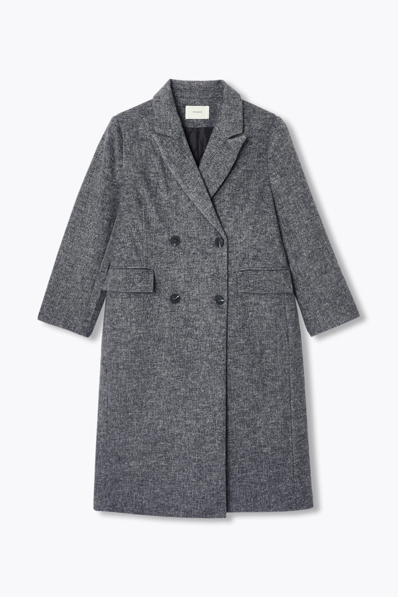 Manteau long en laine mélangée