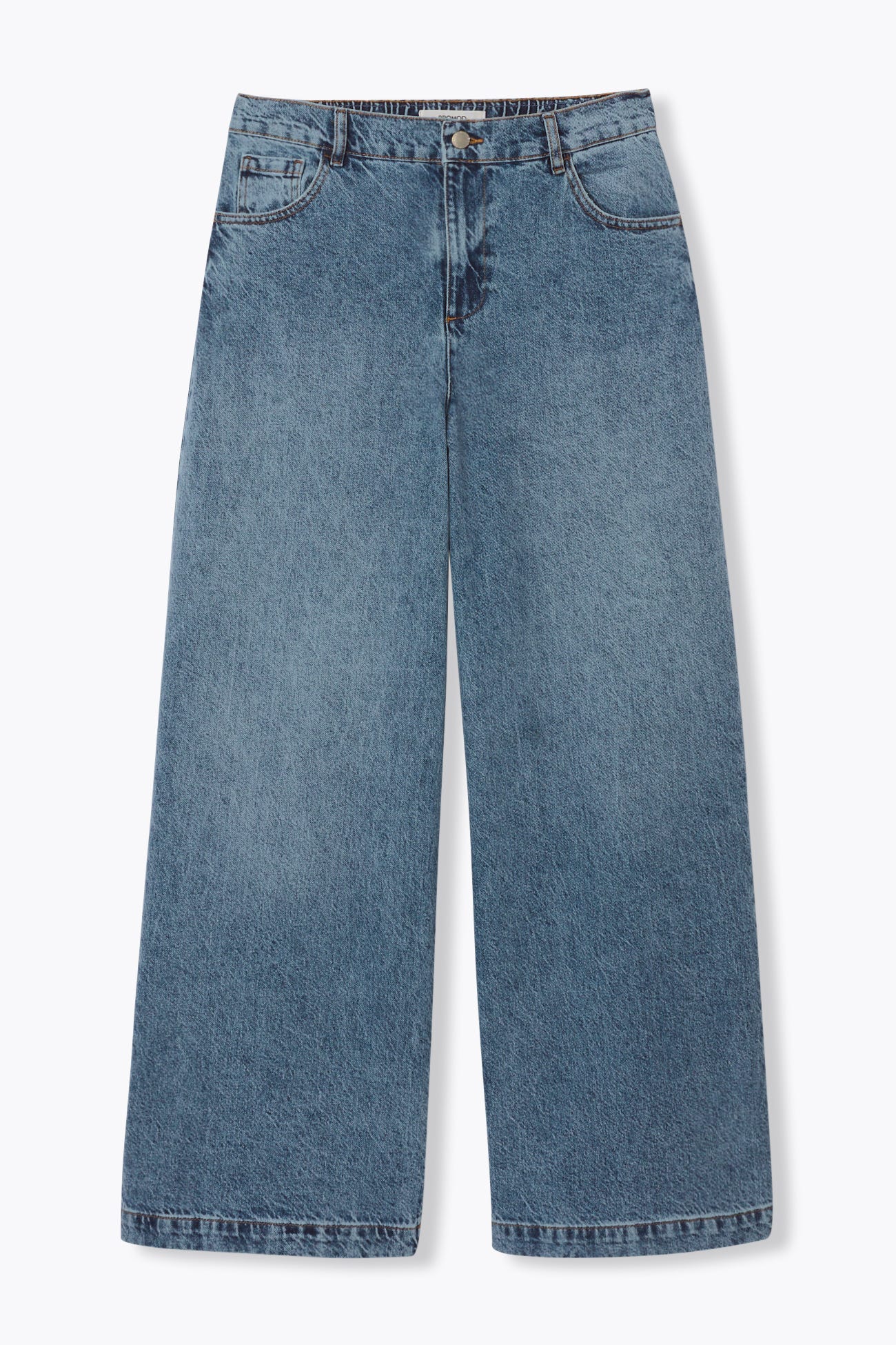 Jean large taille haute Femme