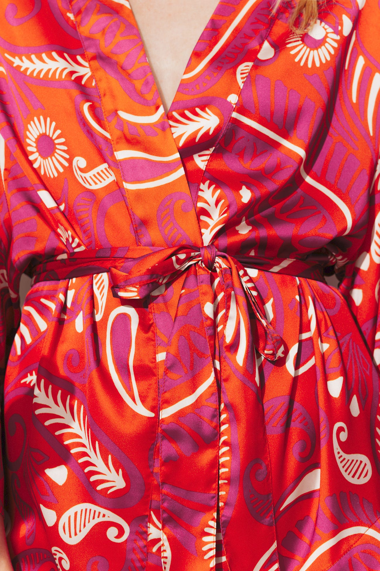 Chaqueta kimono satén